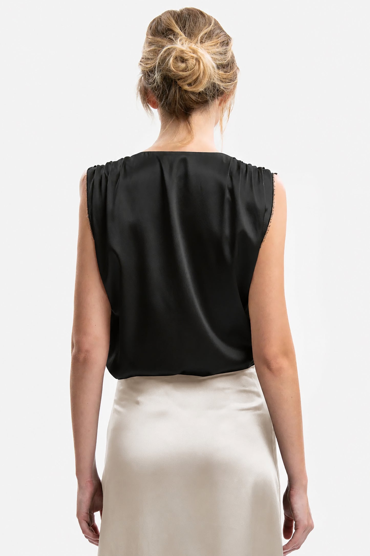 CARLOTTA - Silk satin top Ninfea