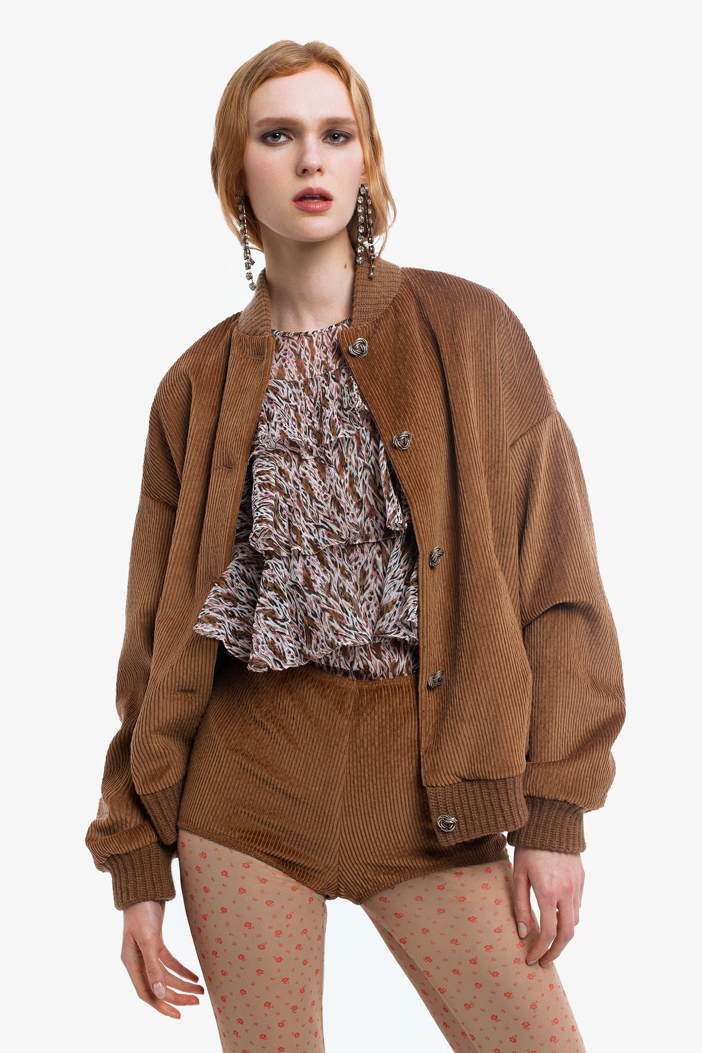 POLINA - Blusa in creponne di seta Camouflage