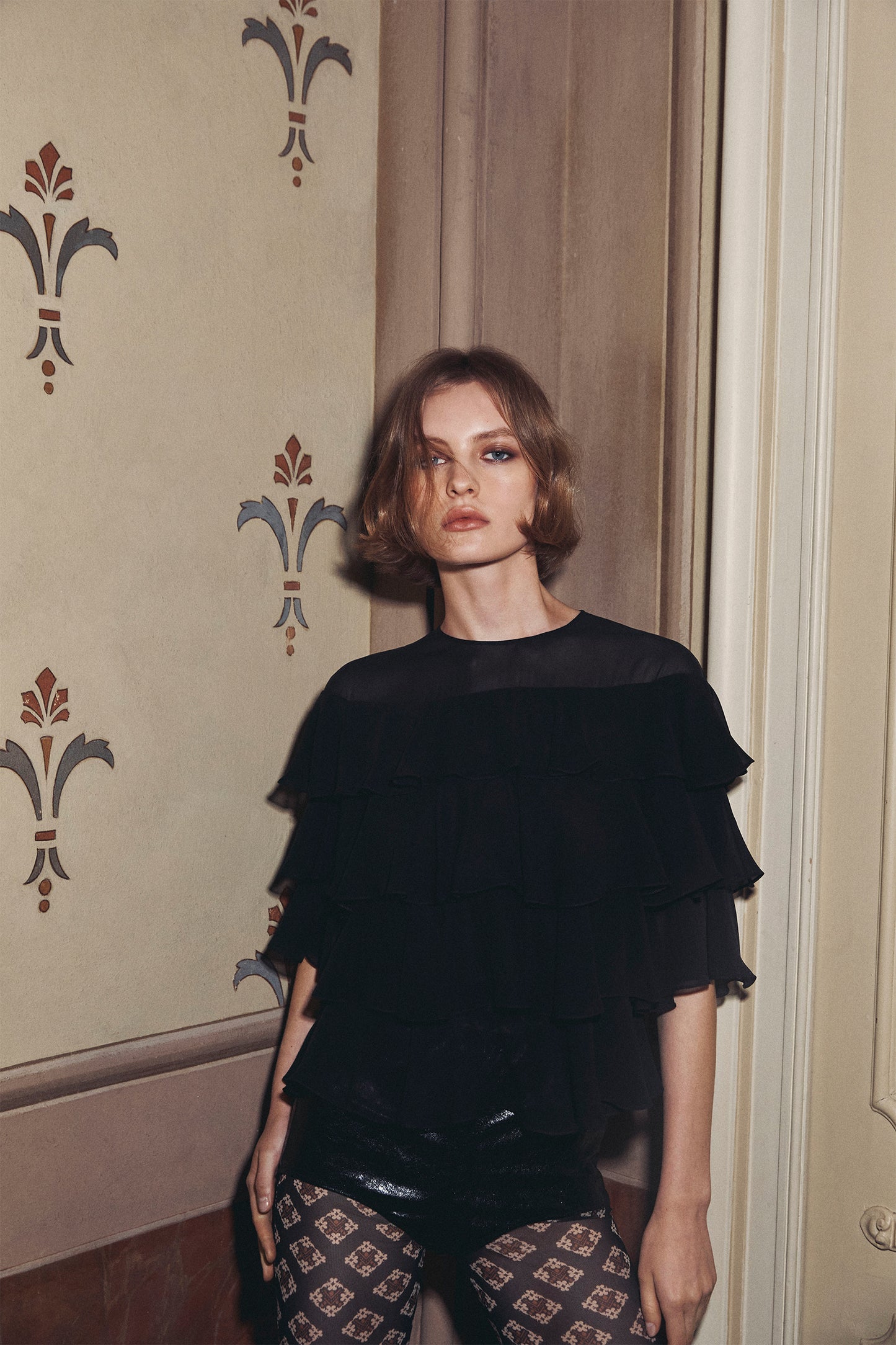 MARISTELLA - Blusa in chiffon di seta Operà
