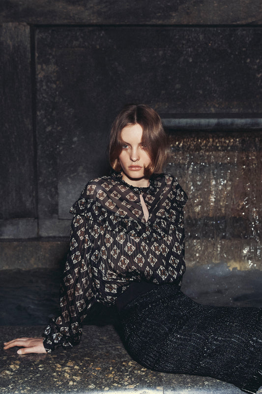 DIONNE - Silk and tulle blouse Decò