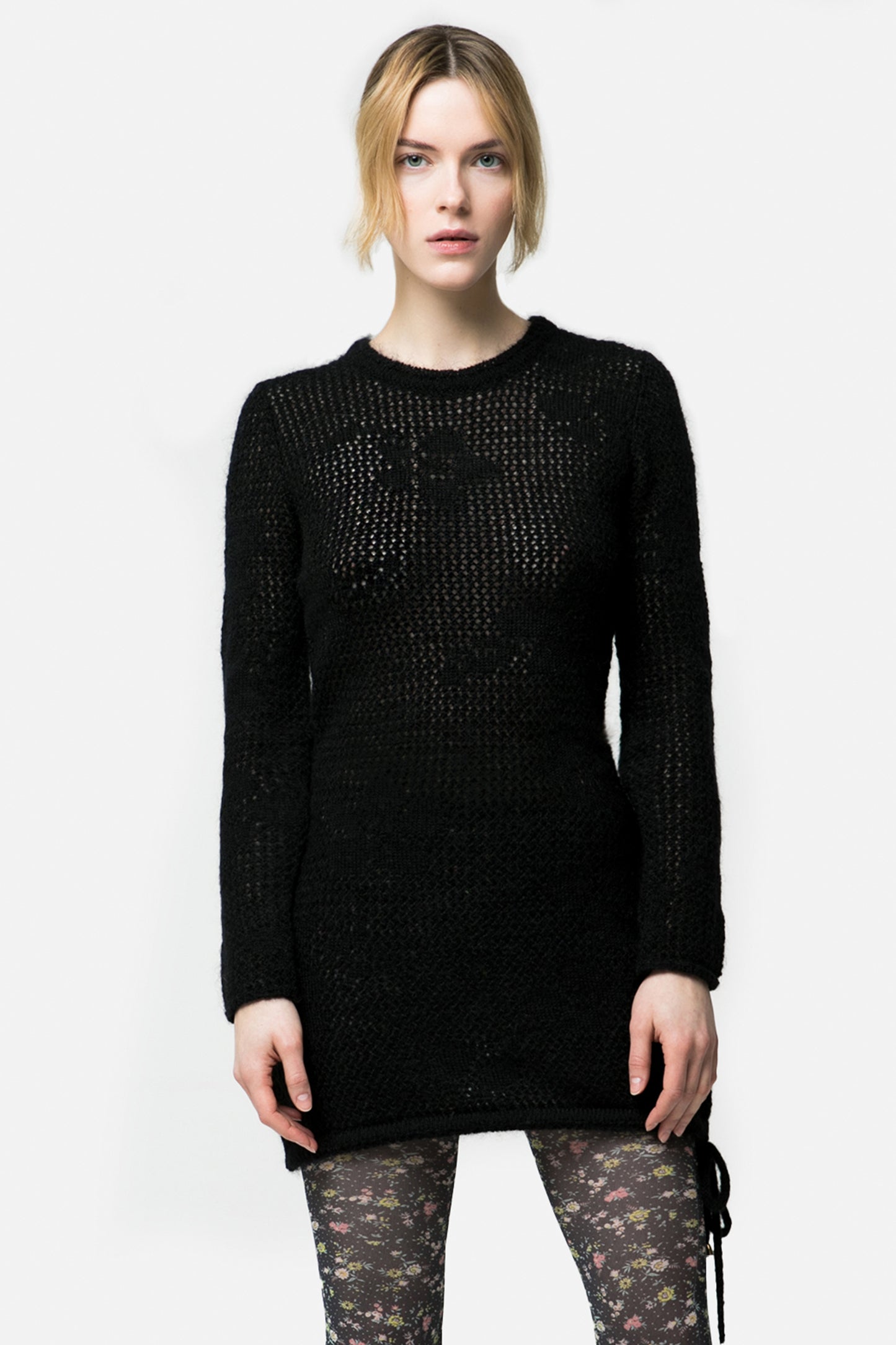 AMANDA - Monochrome knitted minidress