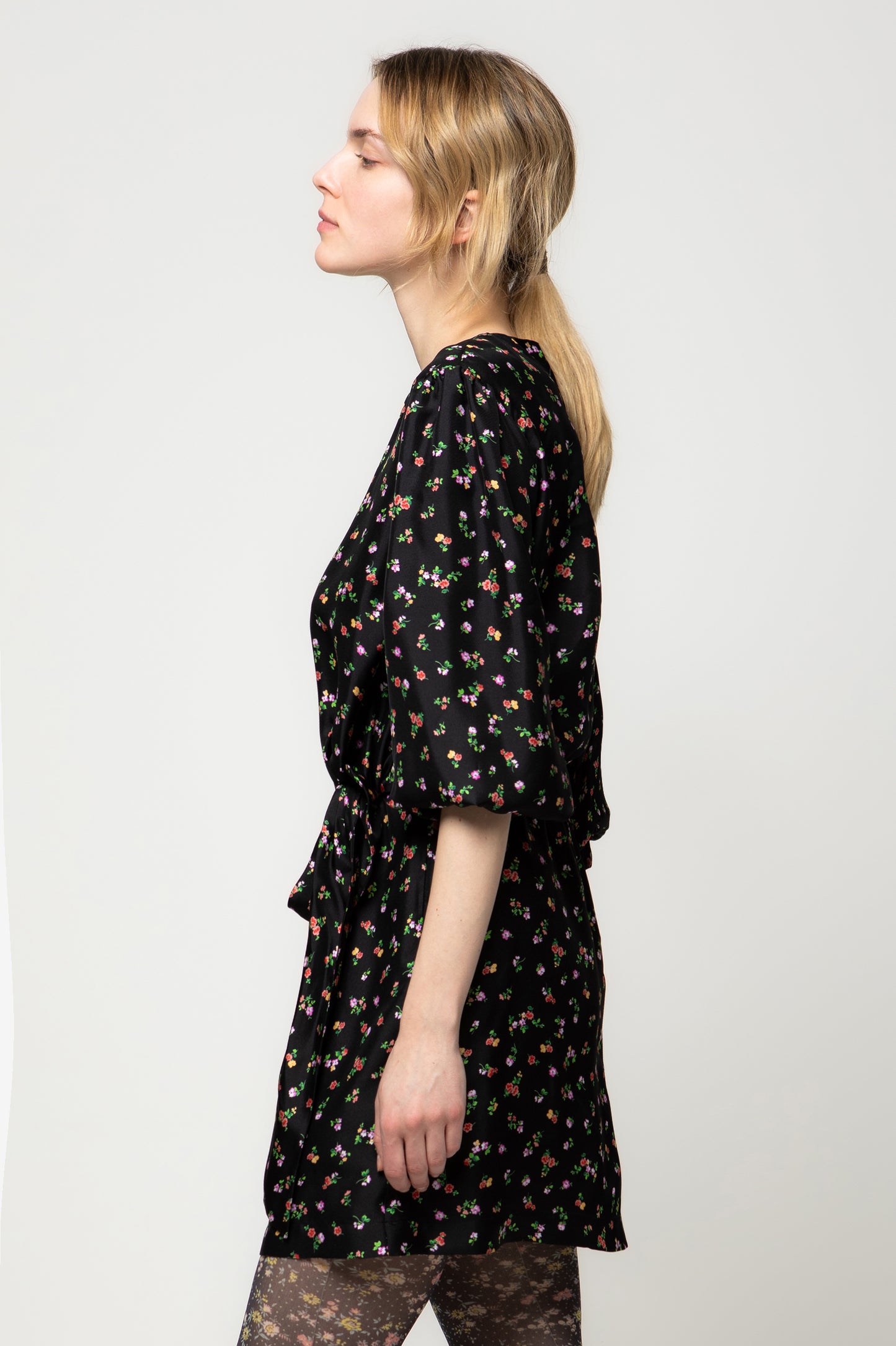 SALLY - Microfloral silk dress