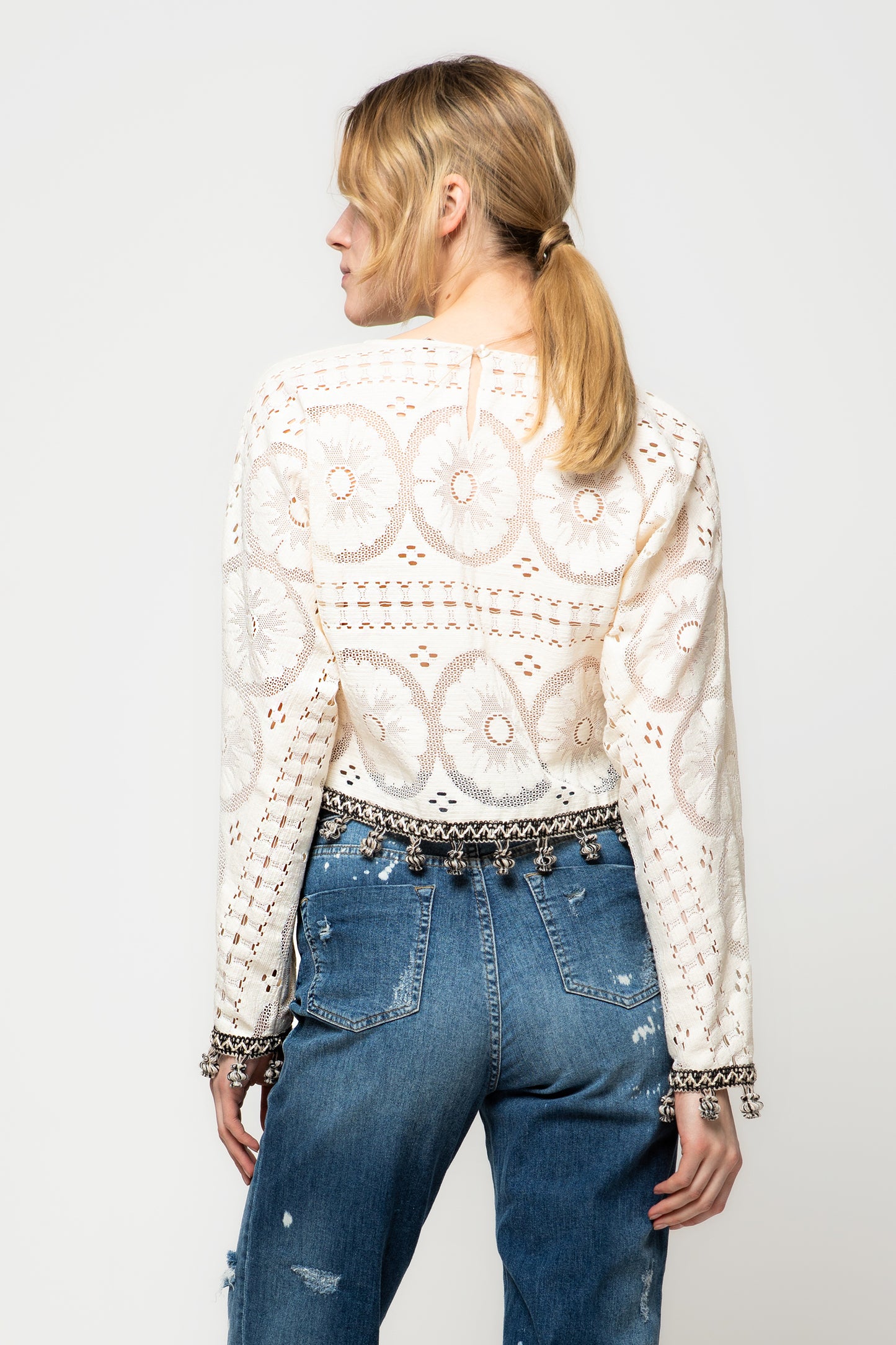 ALLEGRA - Long sleeve lace blouse