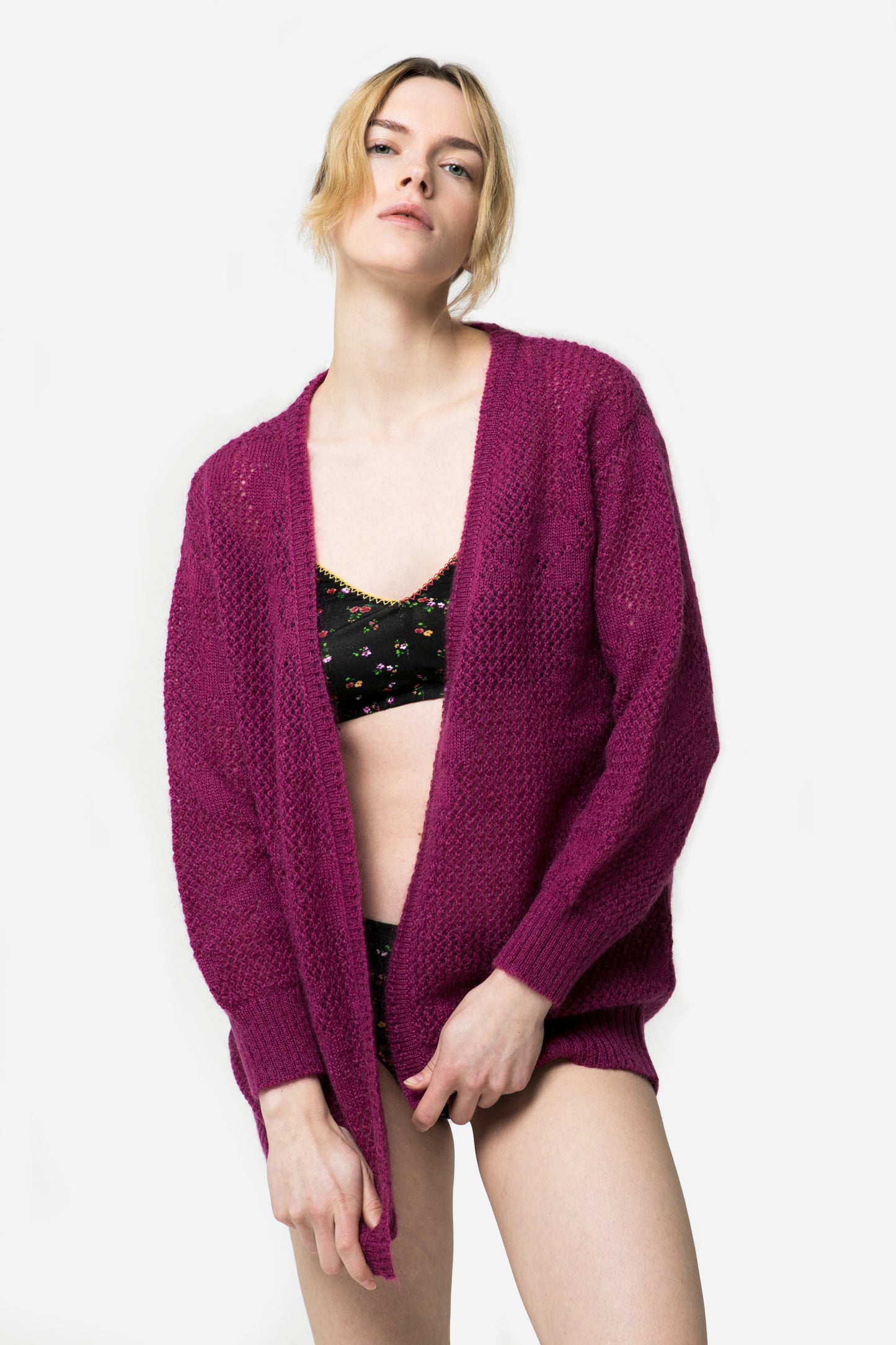 VIOLETTA - Monochrome knit cardigan