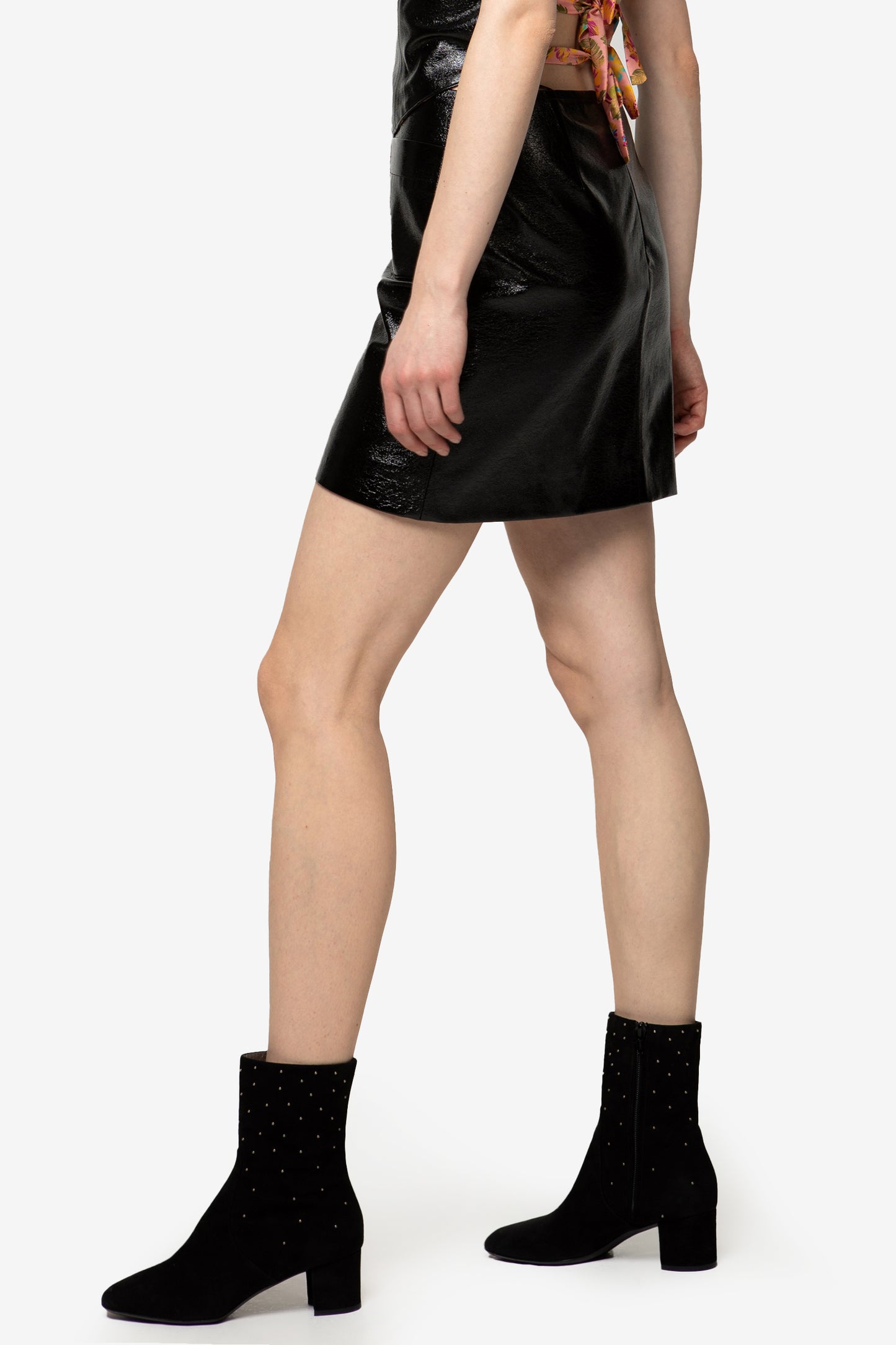 LOUISA - Vinyl mini skirt