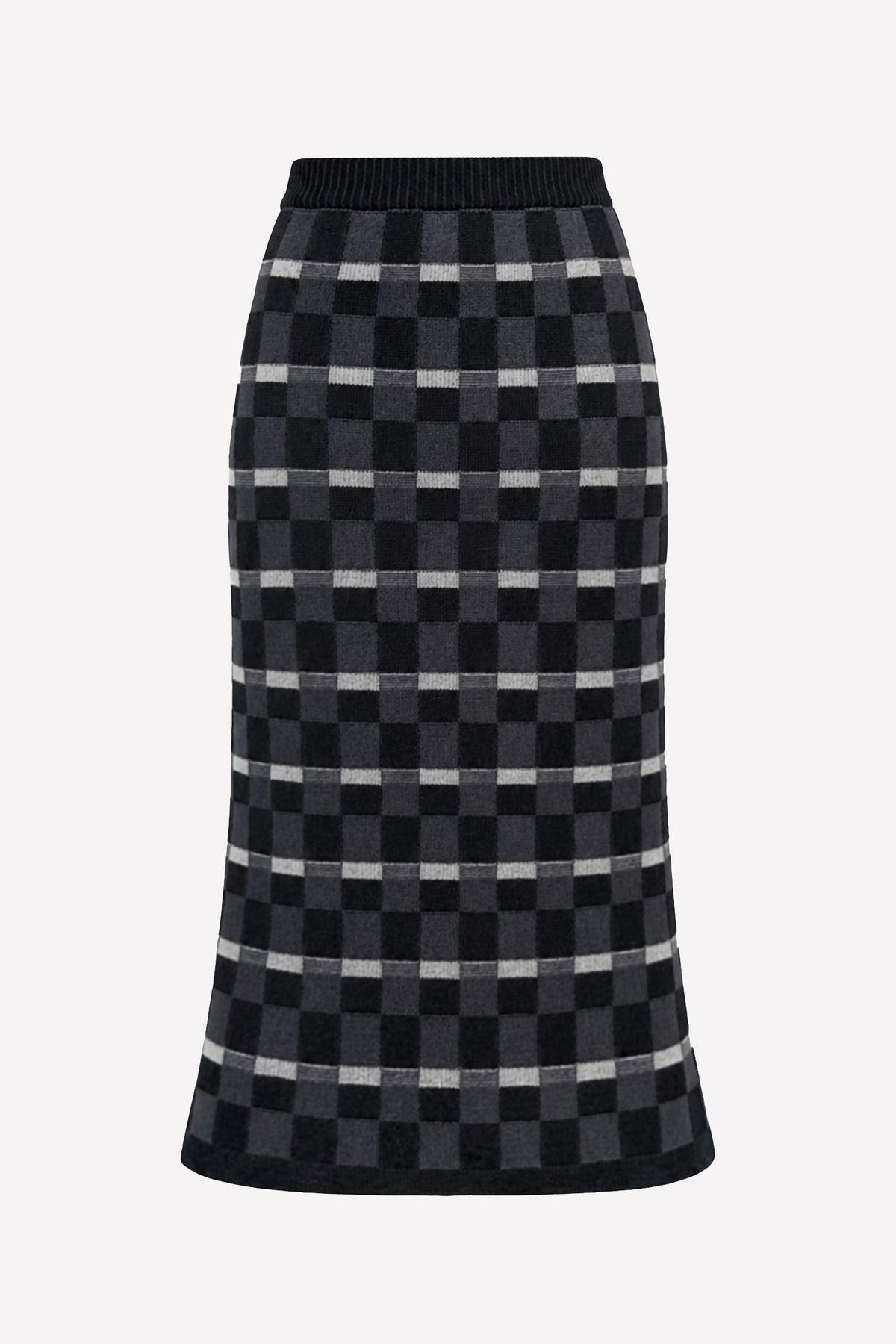 ZELDA - Gonna midi in lana merino Damier