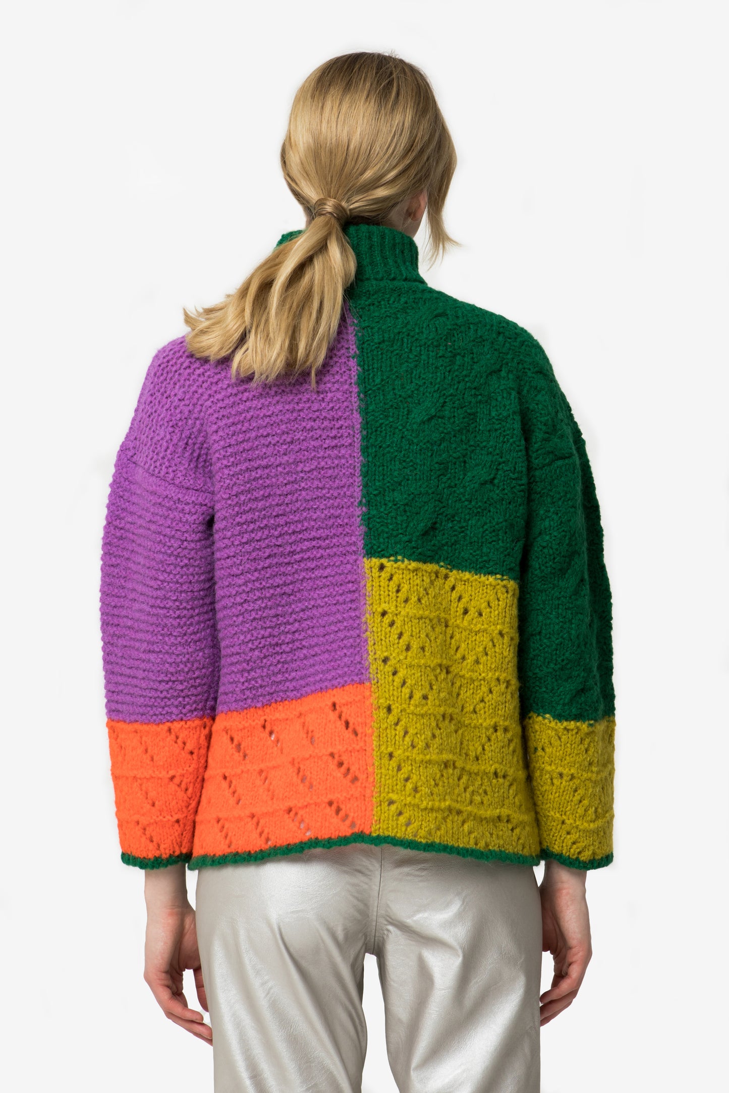 CHIARA - Maglione dolcevita color block