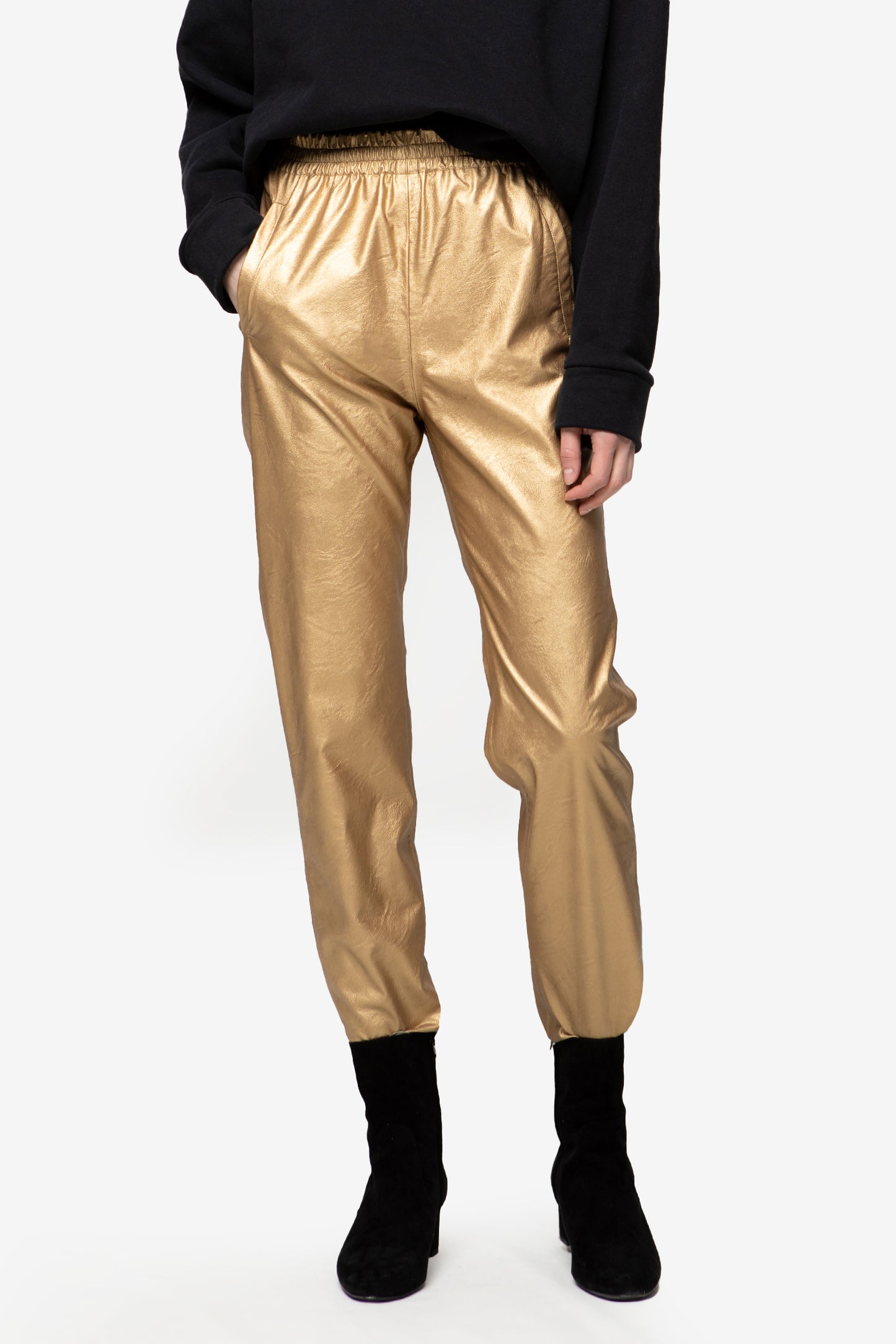ISABEL – Eccentric faux leather jogger