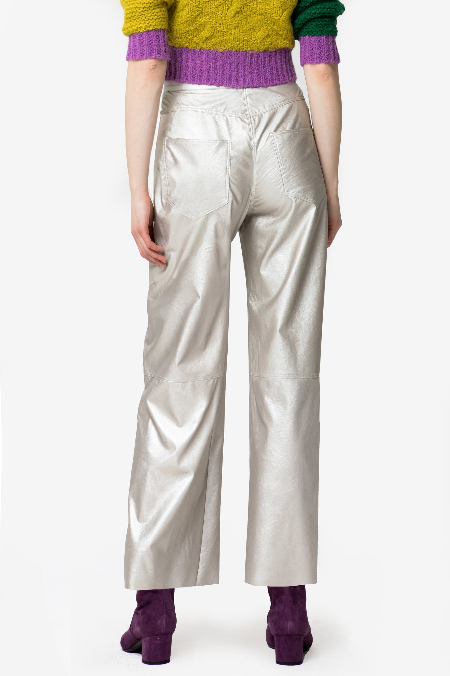 MARY – Faux leather cargo trousers