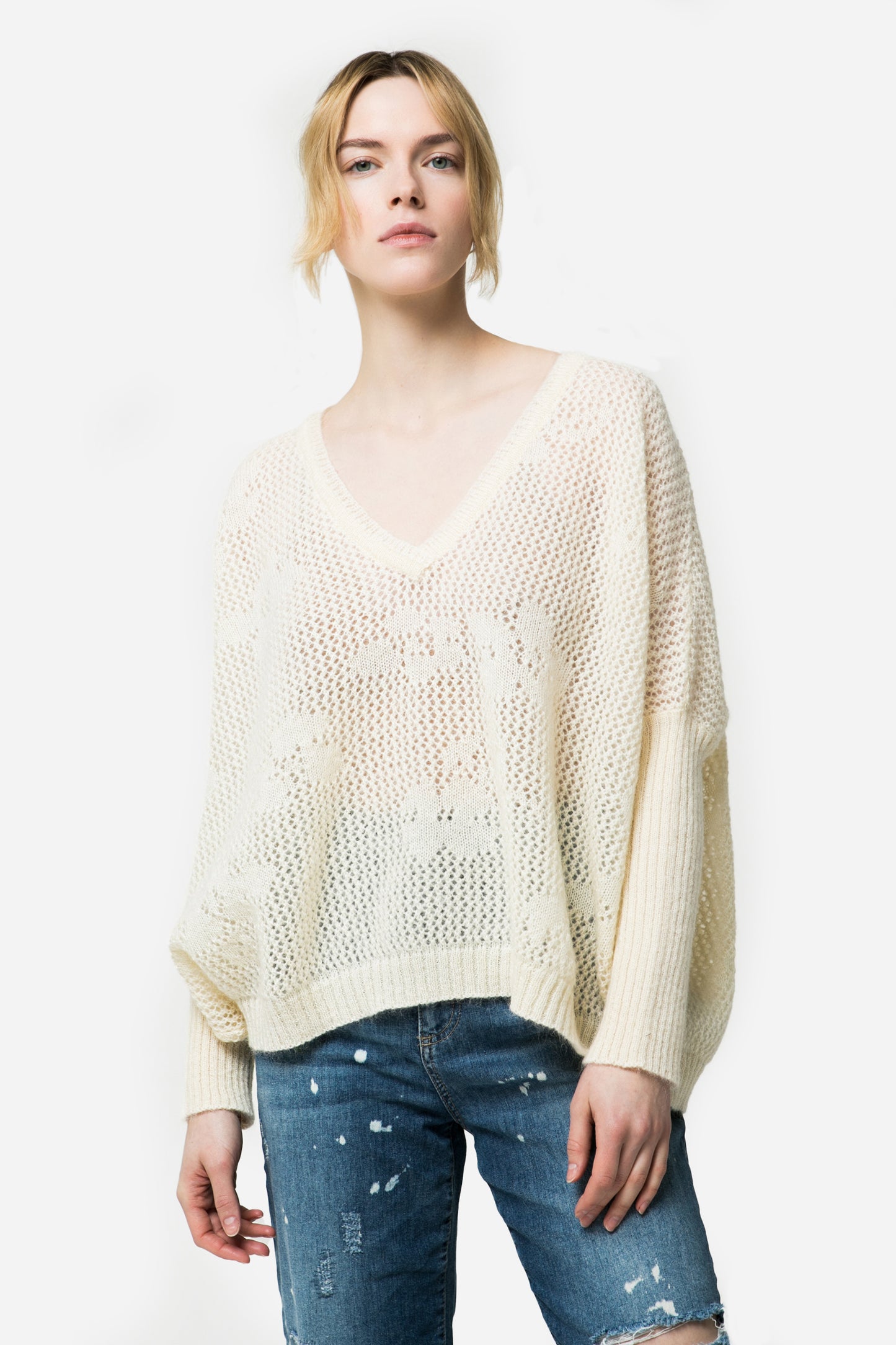 CLARA - Poncho in maglia Monochrome