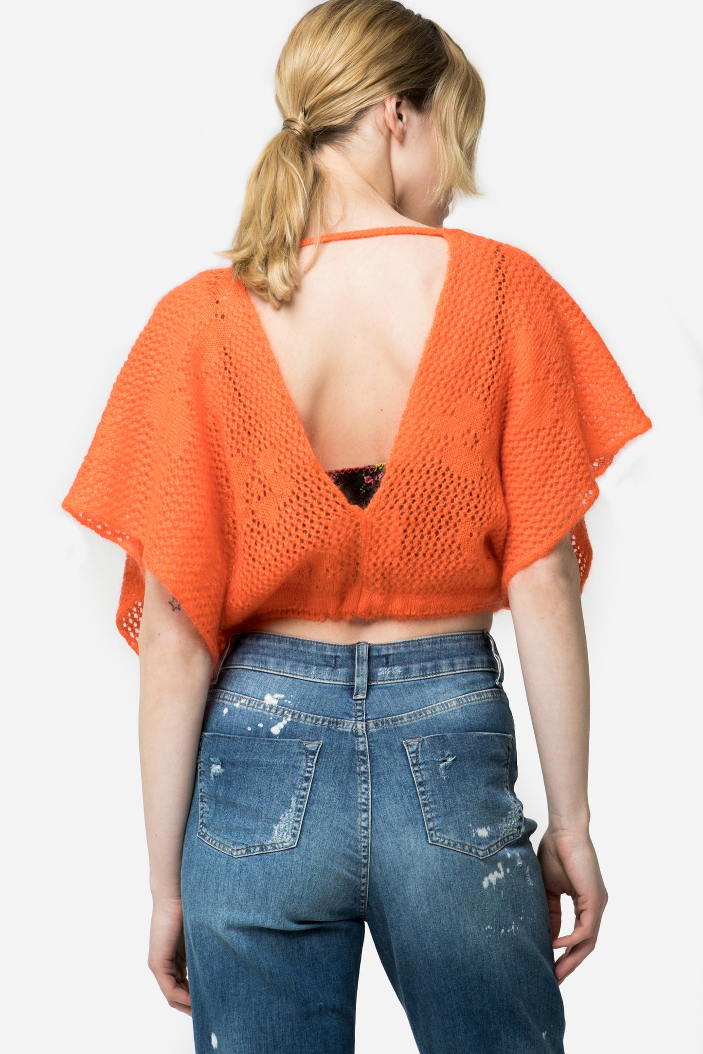 VICKY - Monochrome knit crop top