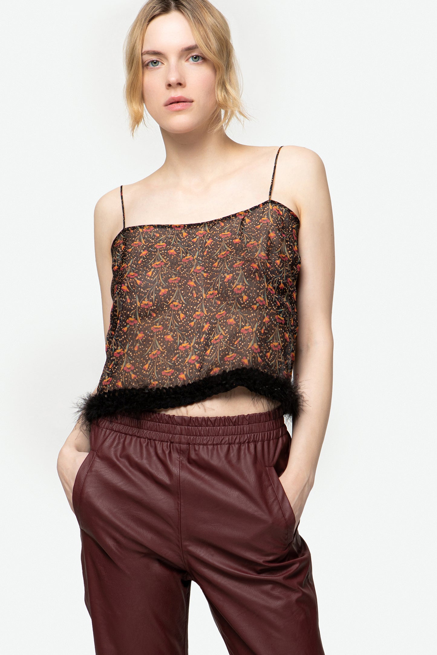 JULIETTE - Top crop in seta Boho-chic