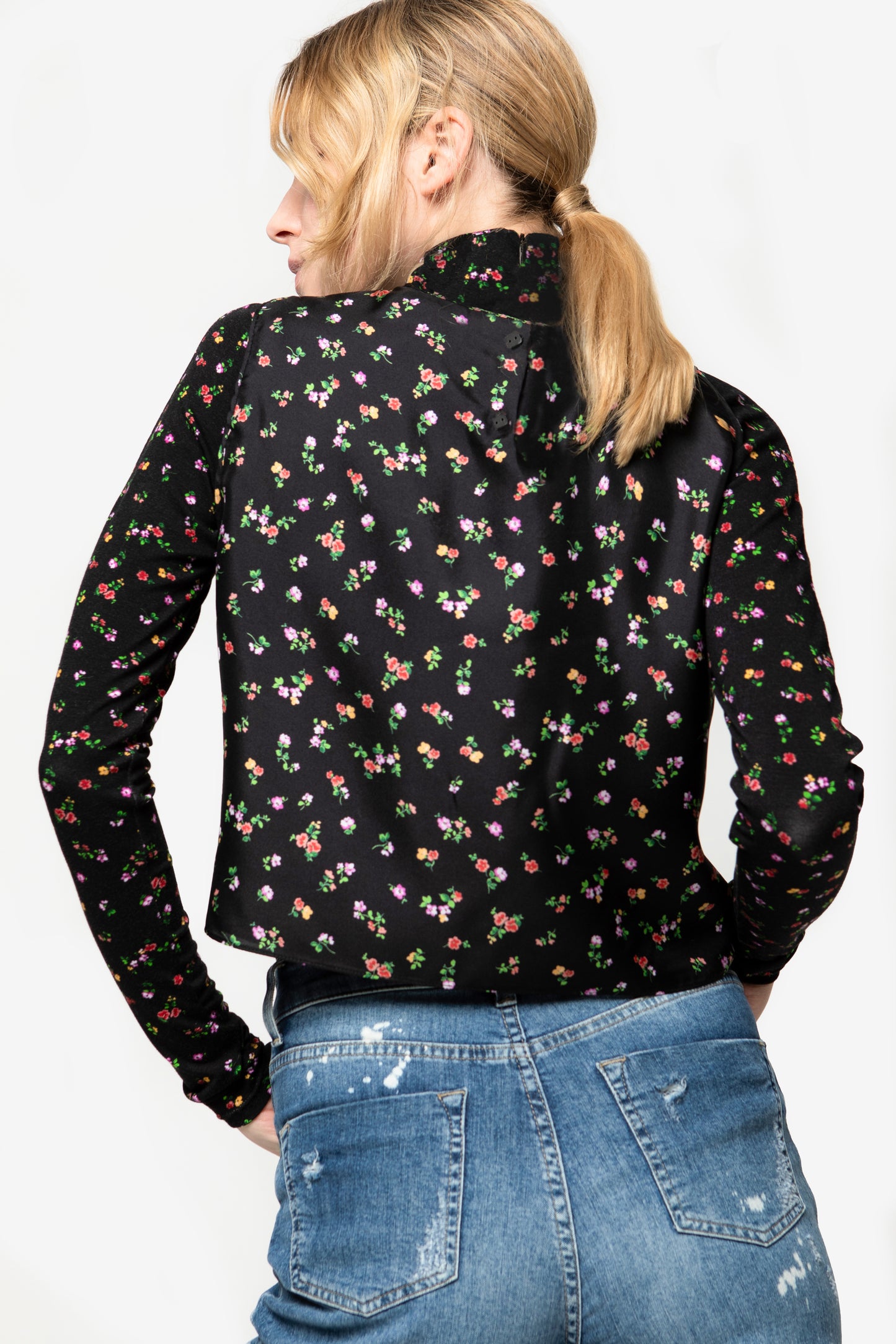 AMARILLI - Silk microflower top