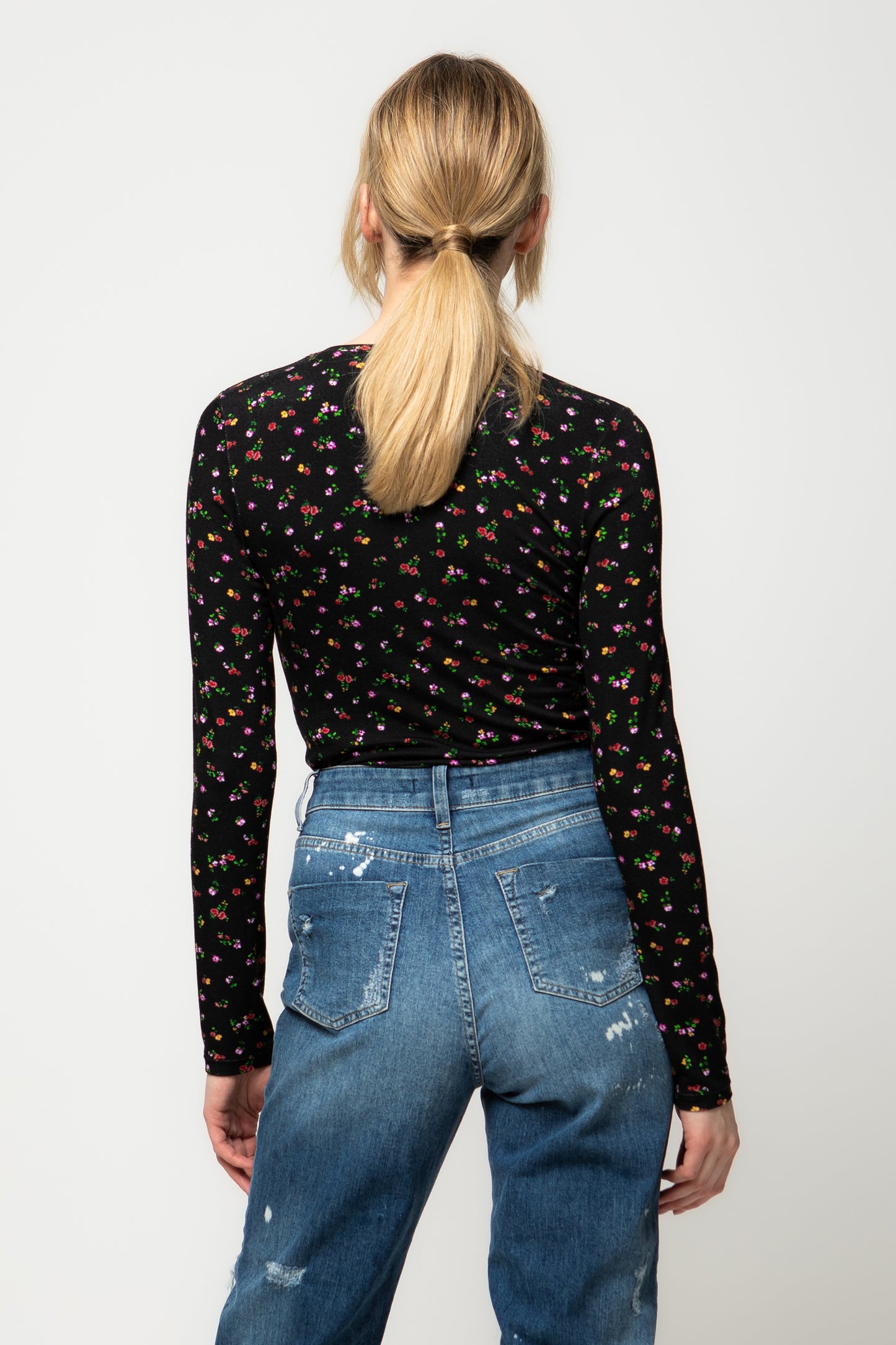OLIMPIA - Tshirt microfiori in jersey