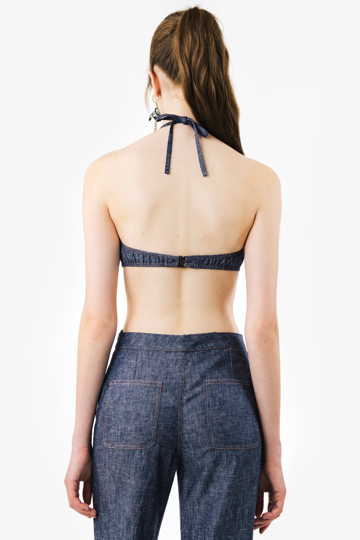 TELMA - Denim effect linen body Indigo