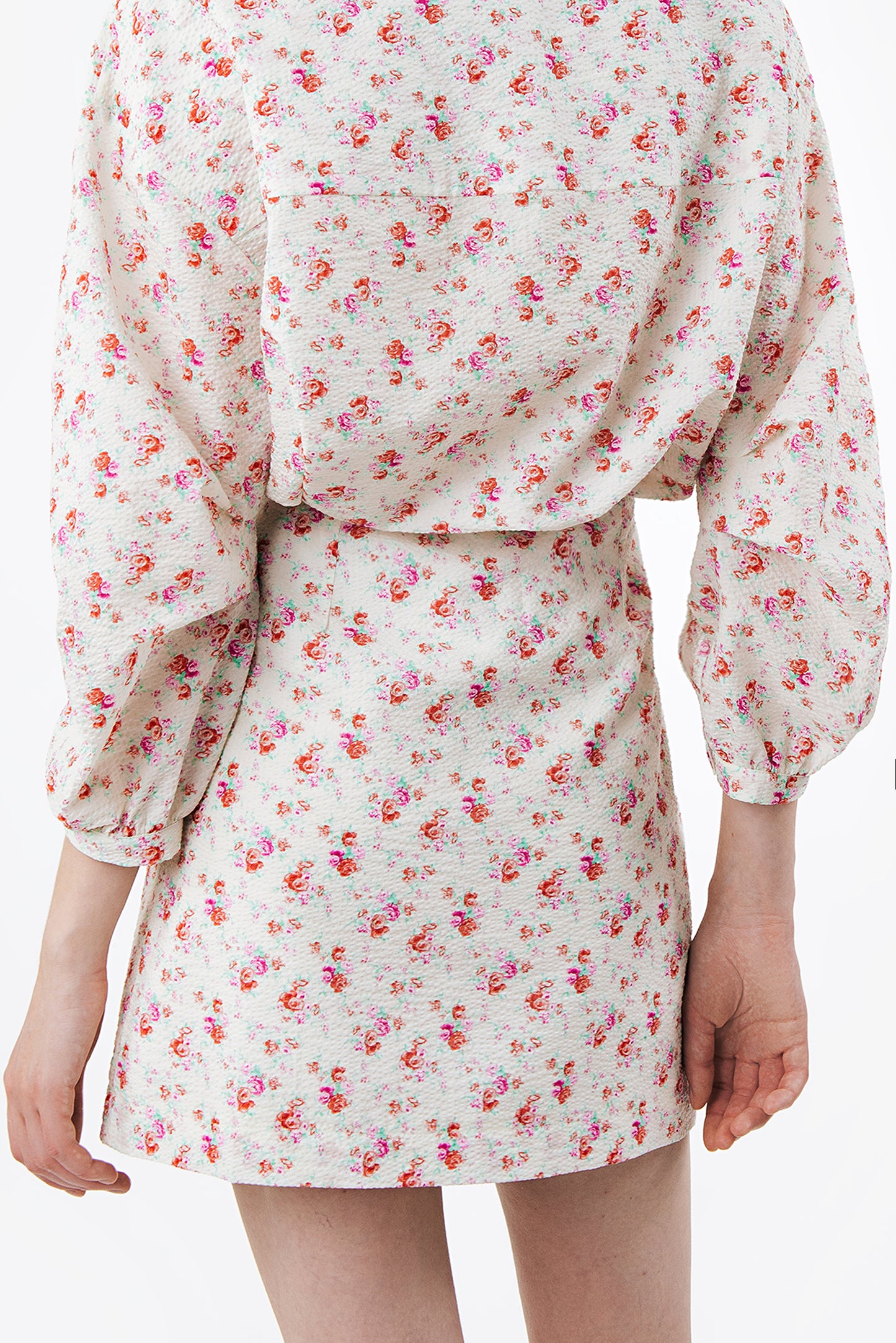 PAOLA - Cotton Miniskirt Fleurs