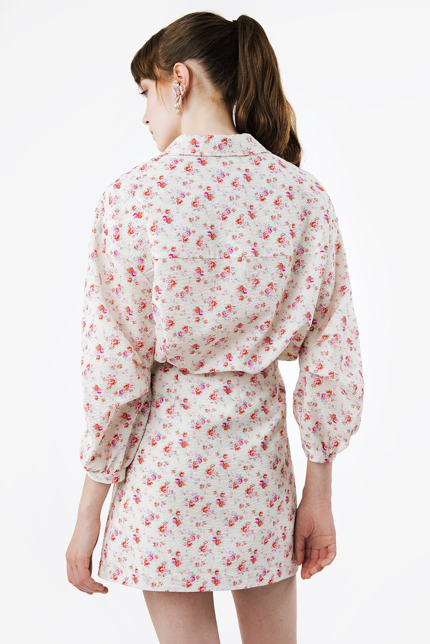 MIRTA - Cotton Shirt Fleurs