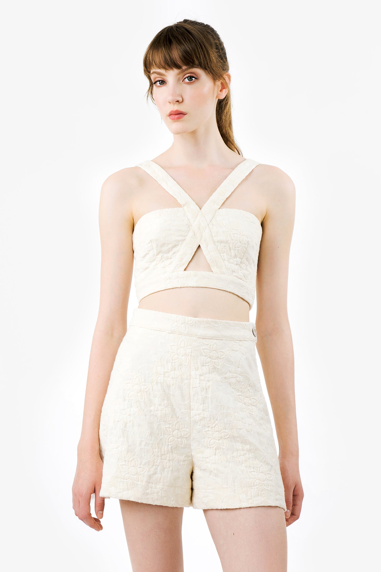 MATILDA - Crop top matelassé Ivory