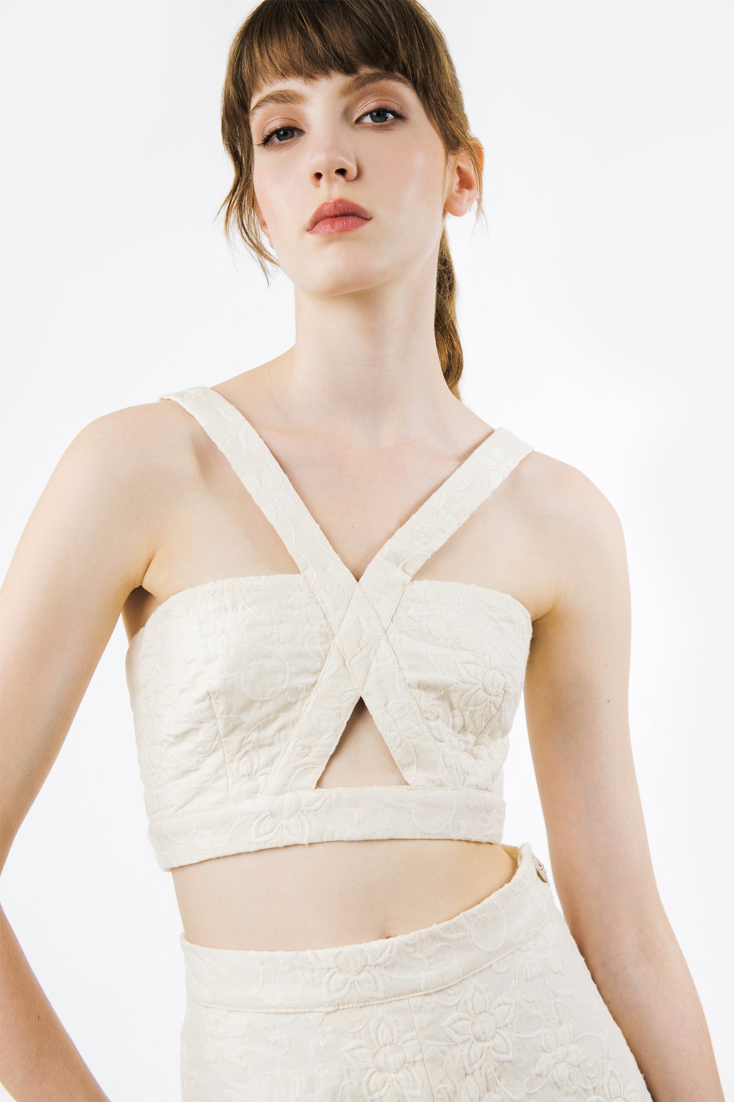 MATILDA - Crop top matelassé Ivory