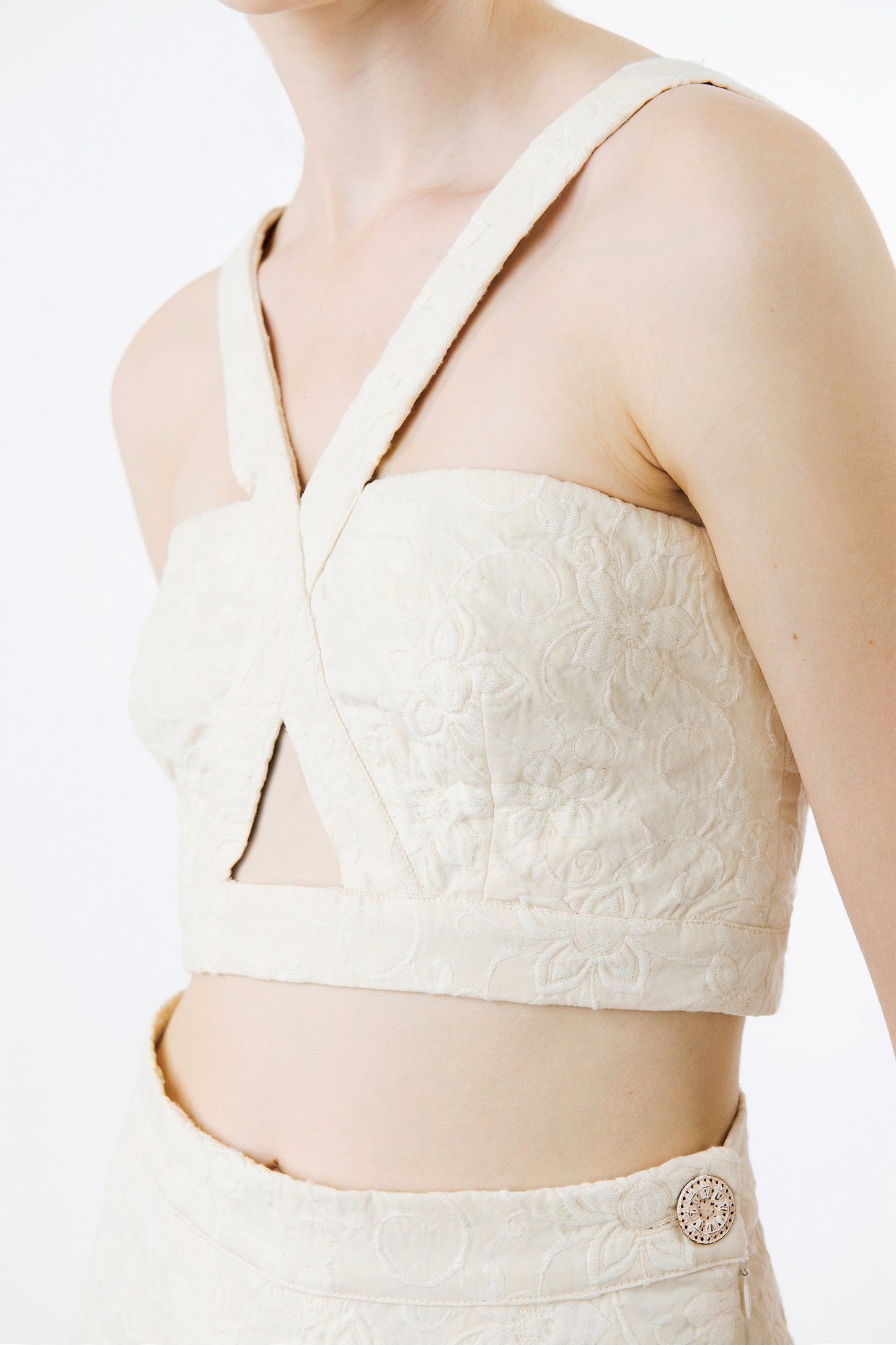 MATILDA - Crop top matelassé Ivory