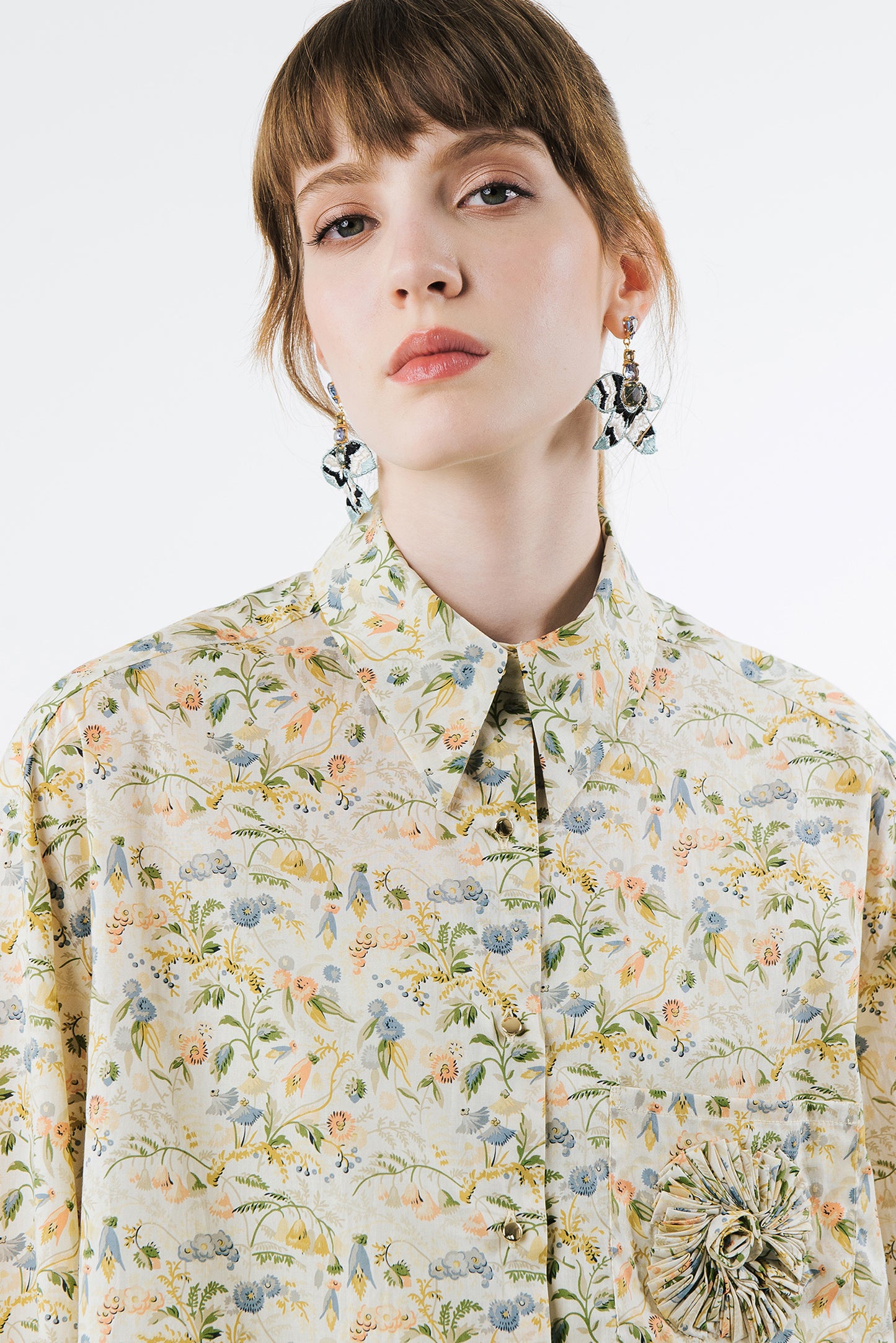 DELFINA - Cotton Shirt Botanik