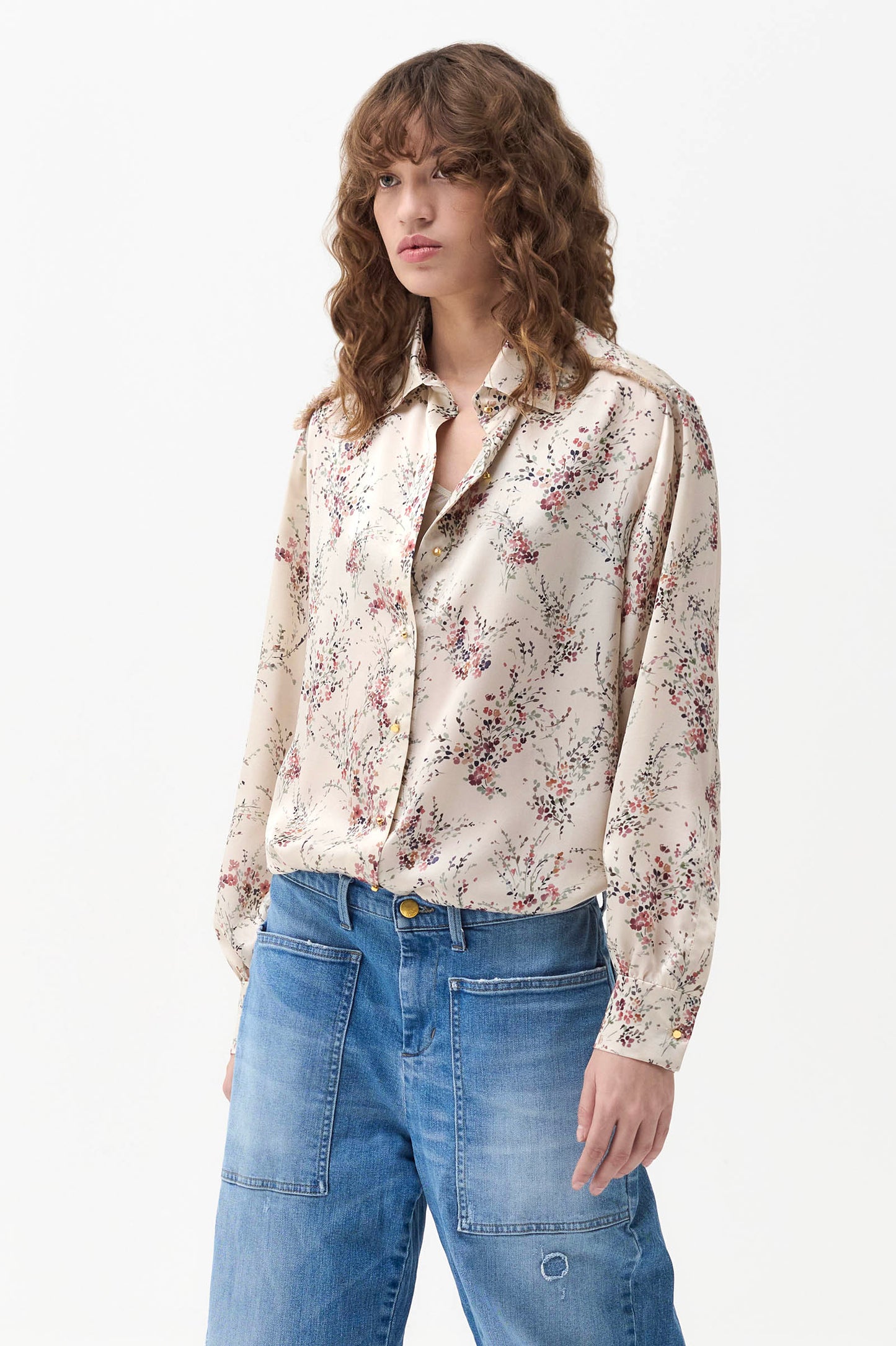 INDIA - Silk men shirt Wildflowers