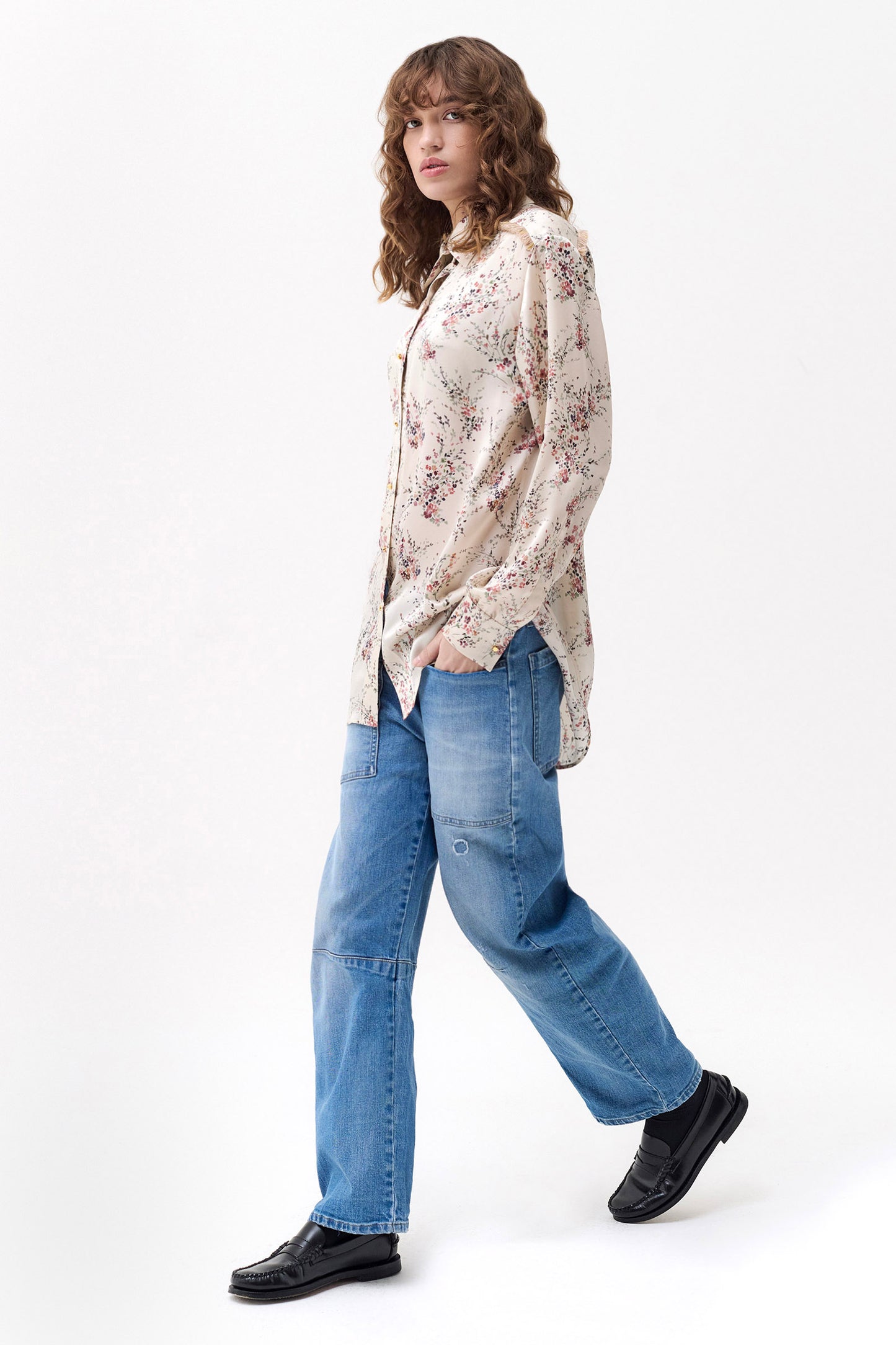 INDIA - Silk men shirt Wildflowers