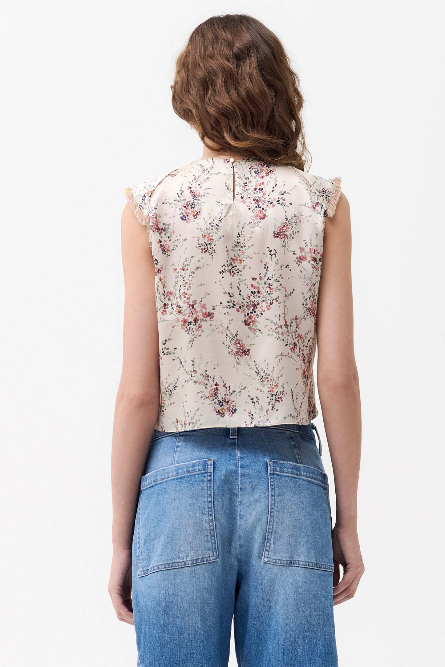 GIADA - Silk crop top Wildflowers