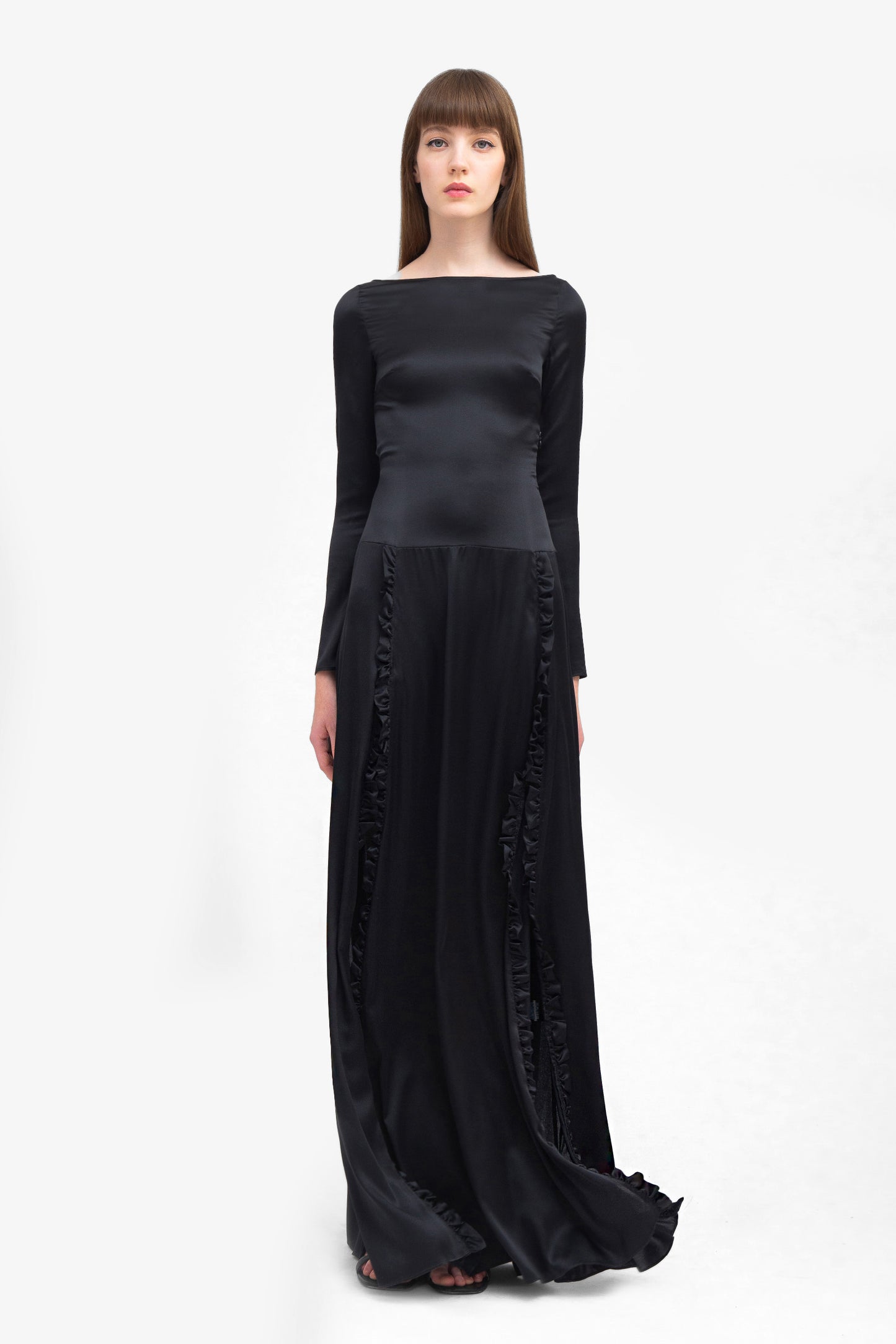 NOCTURNA - Long silk dress
