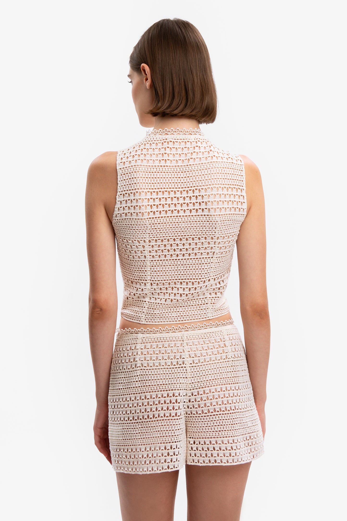 DAFNE - Top macramè Sable