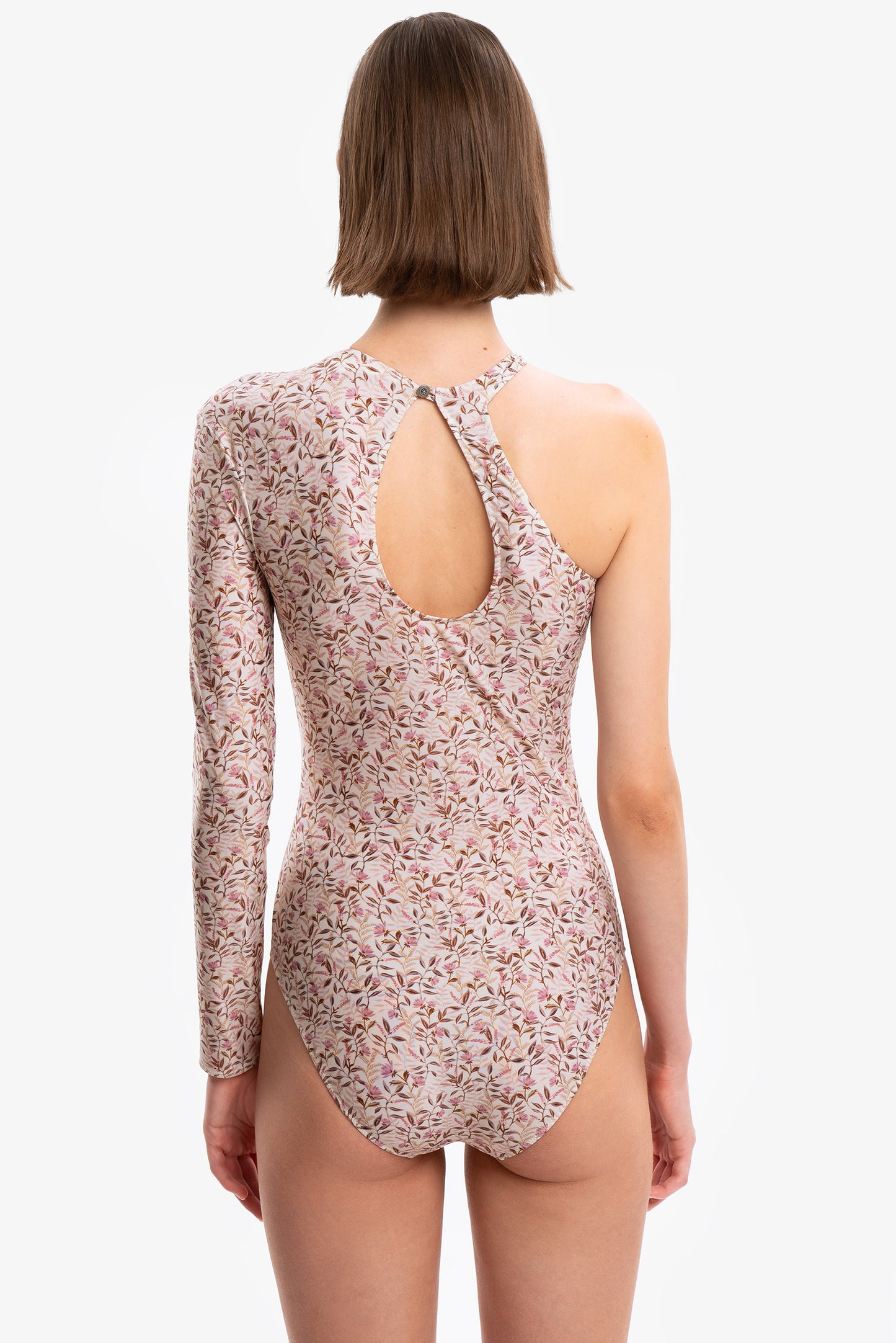 BETTY - One-shoulder one-piece Flores