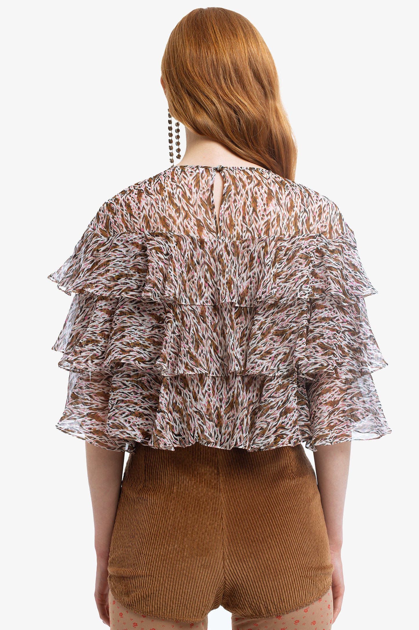 POLINA - Blusa in creponne di seta Camouflage