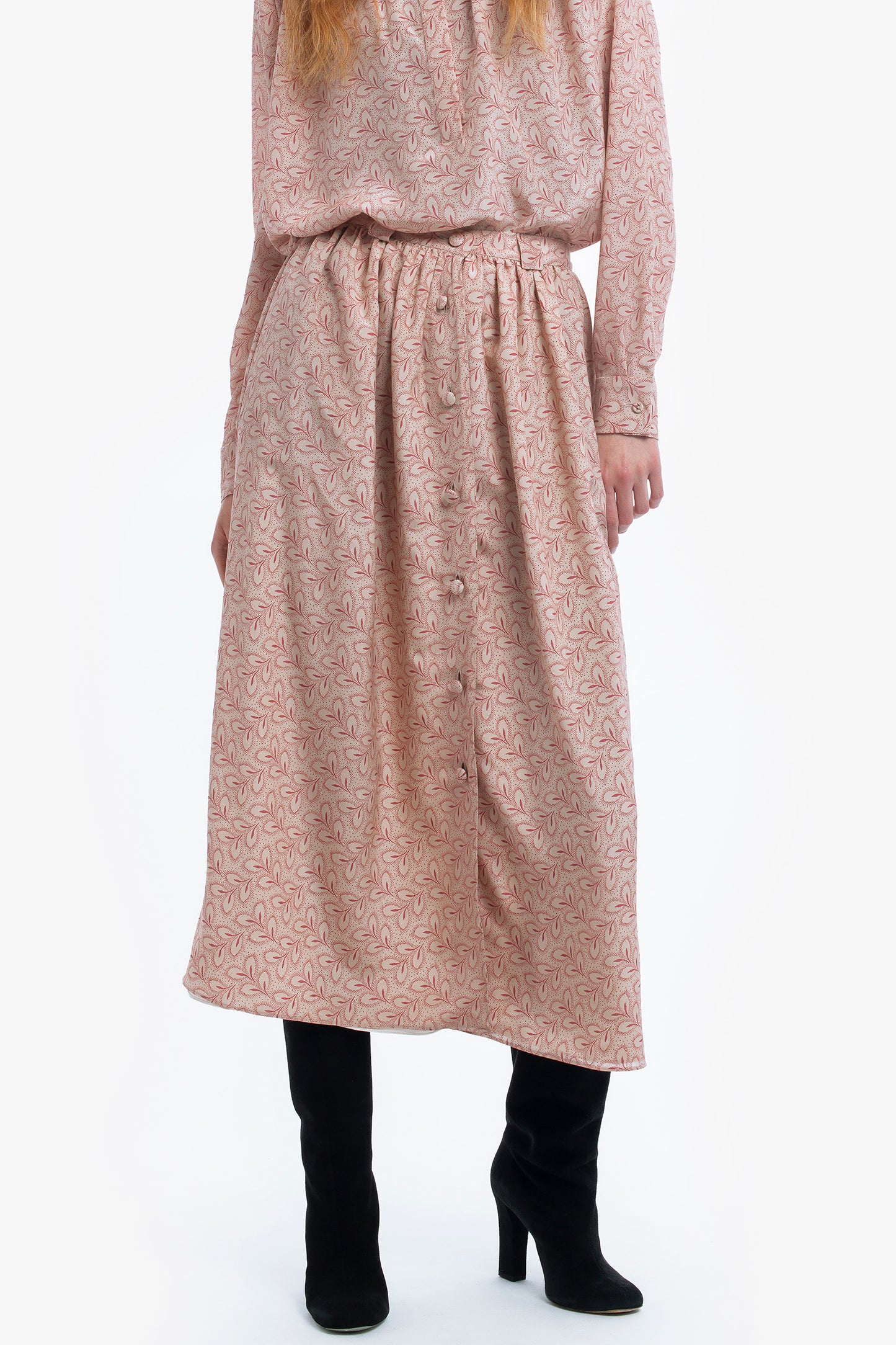 BEATRIZ - Gonna in seta Foliage