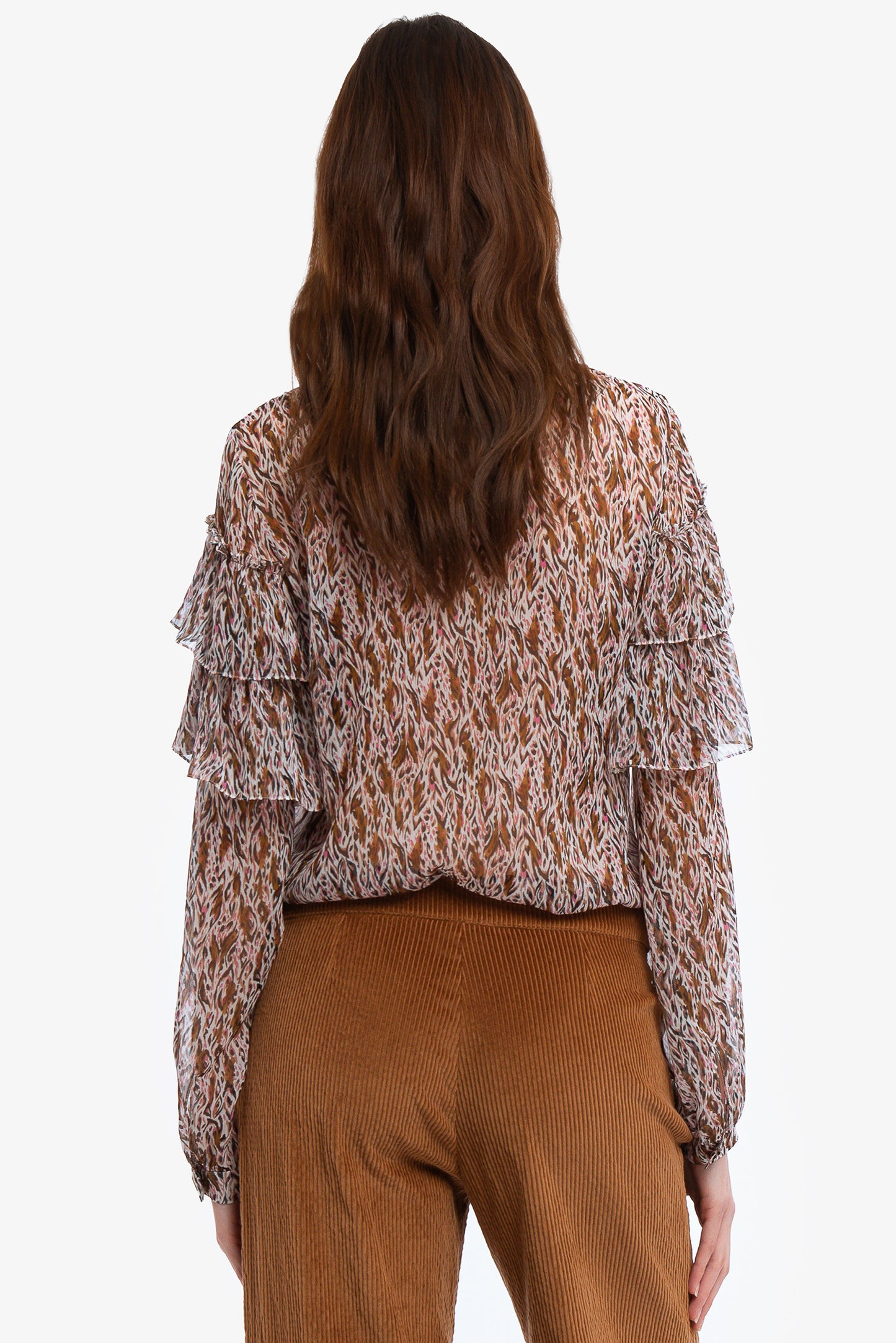 FIONA - Silk creponne blouse Camouflage