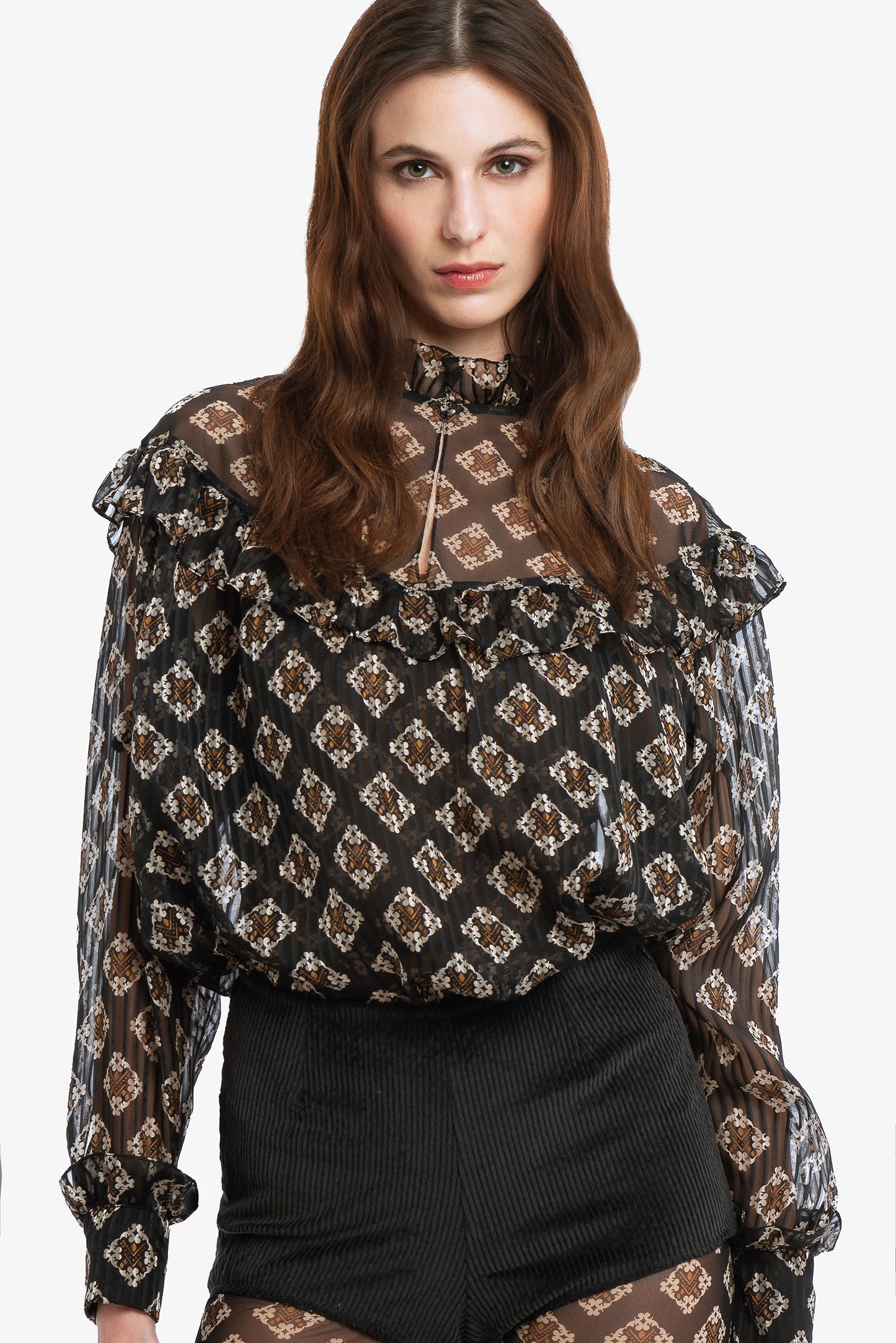 DIONNE - Silk and tulle blouse Decò