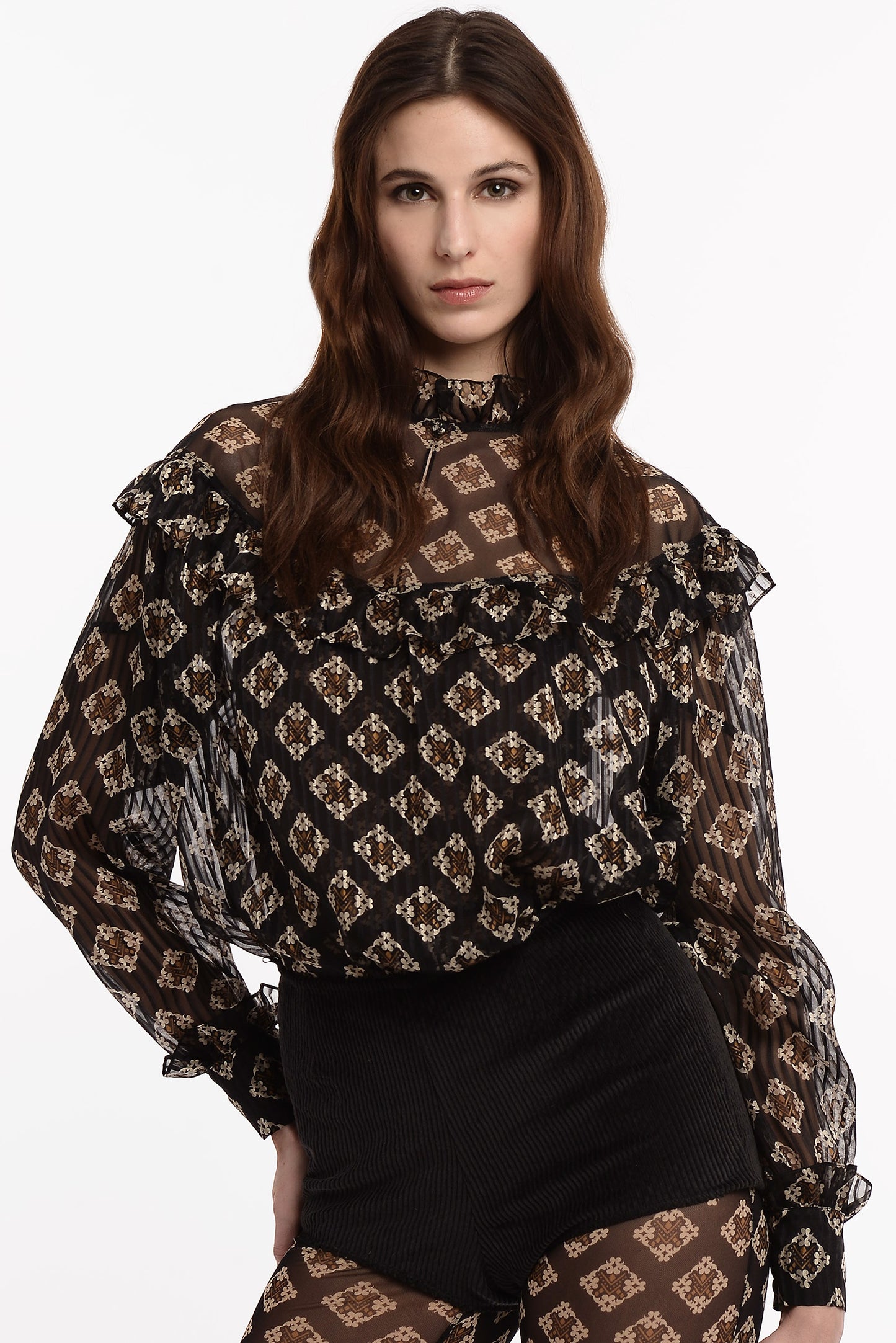 DIONNE - Silk and tulle blouse Decò