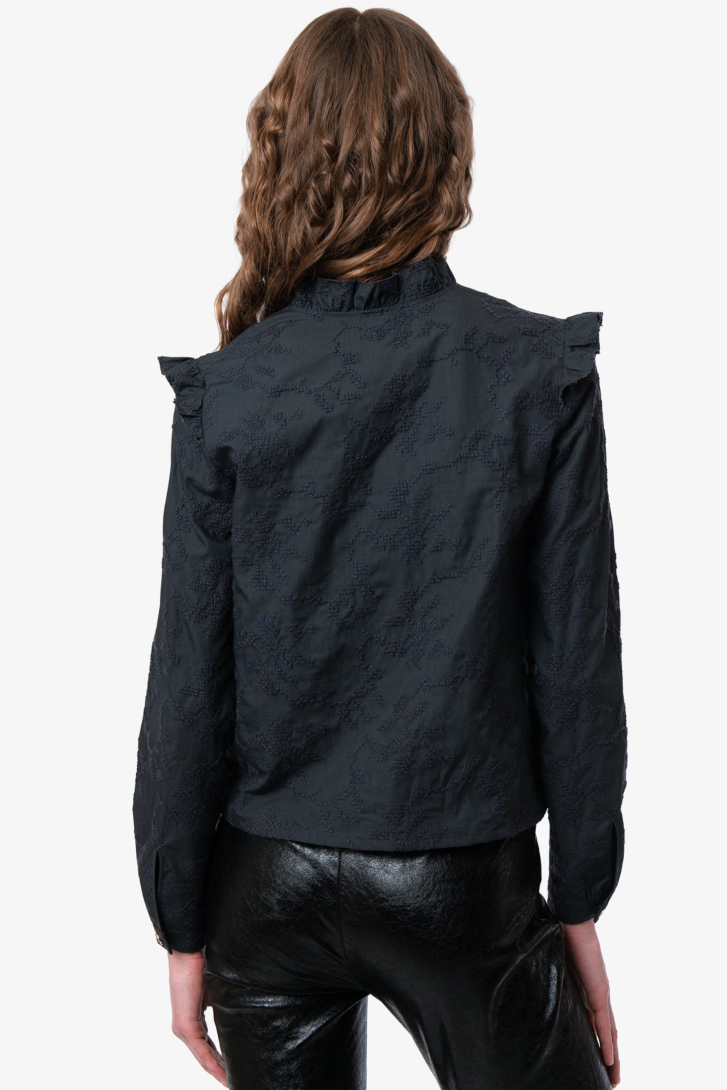 JEANETTE - Blusa in cotone ricamato Croix