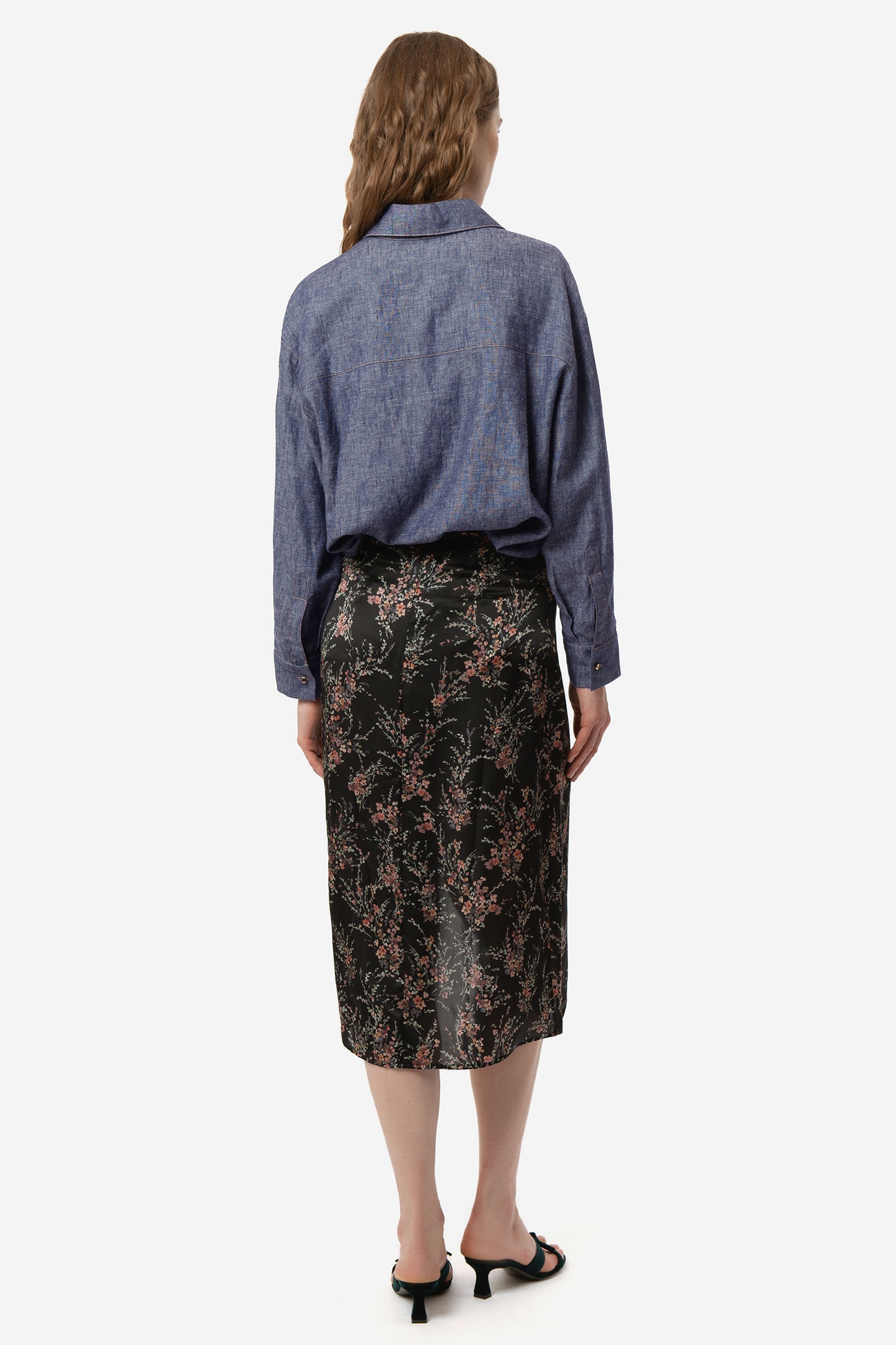 FEDORA - Silk midi skirt Wildflowers