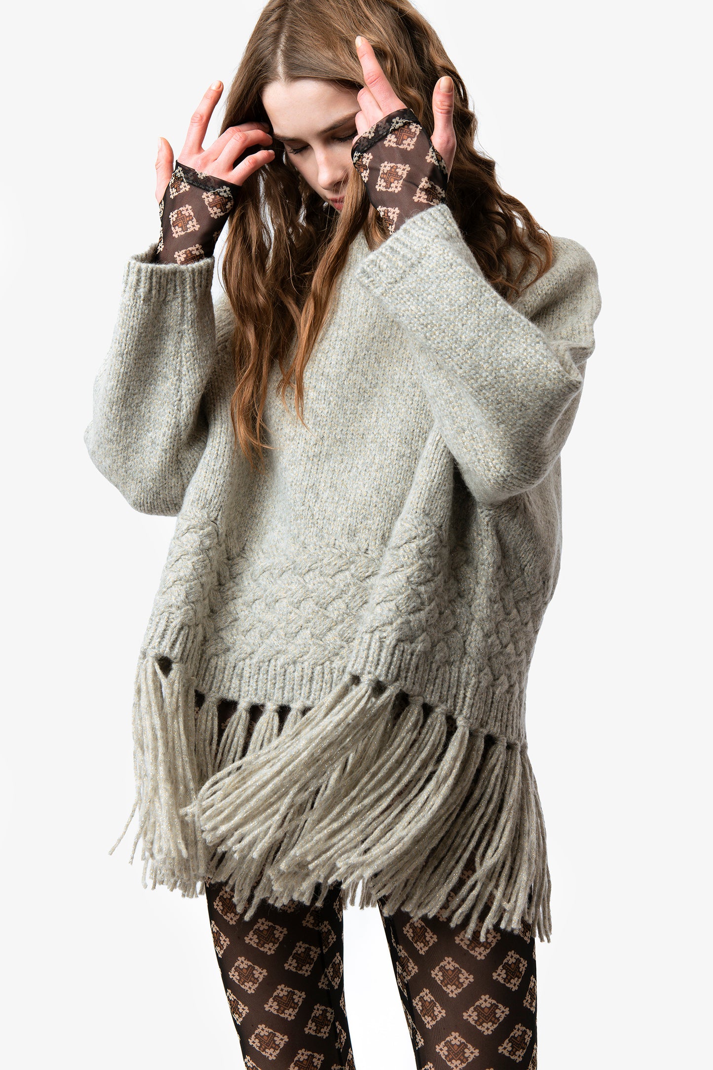 ELENA - Poncho in lana e alpaca Cosmo