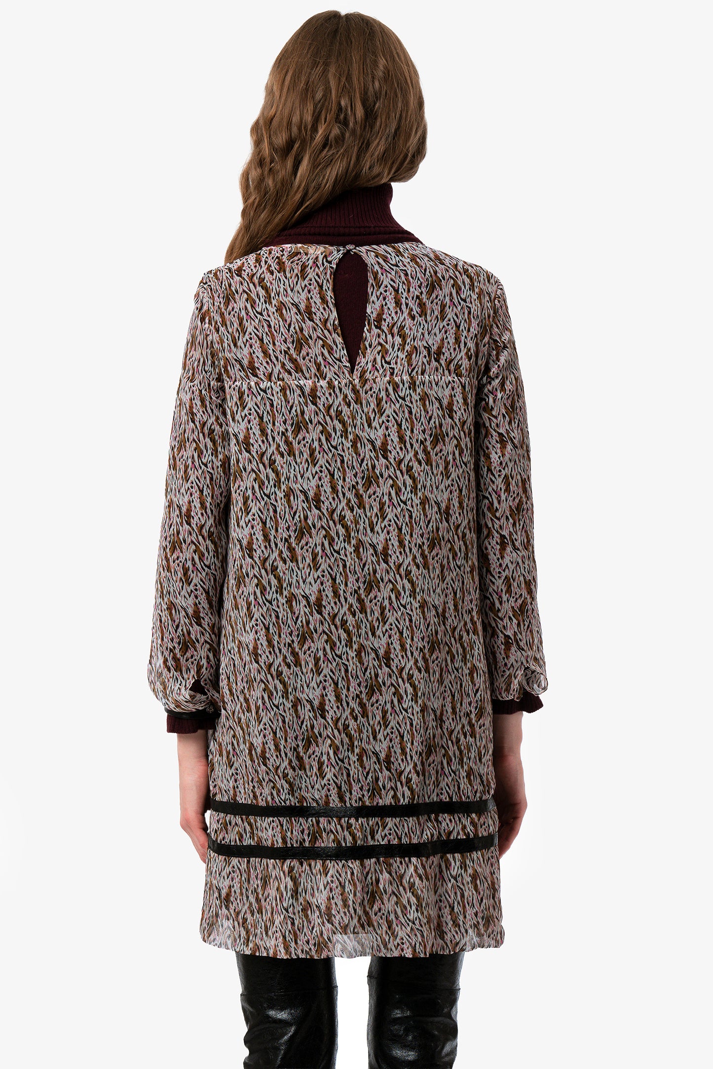 ZENDA - Silk crepon mini dress Camouflage