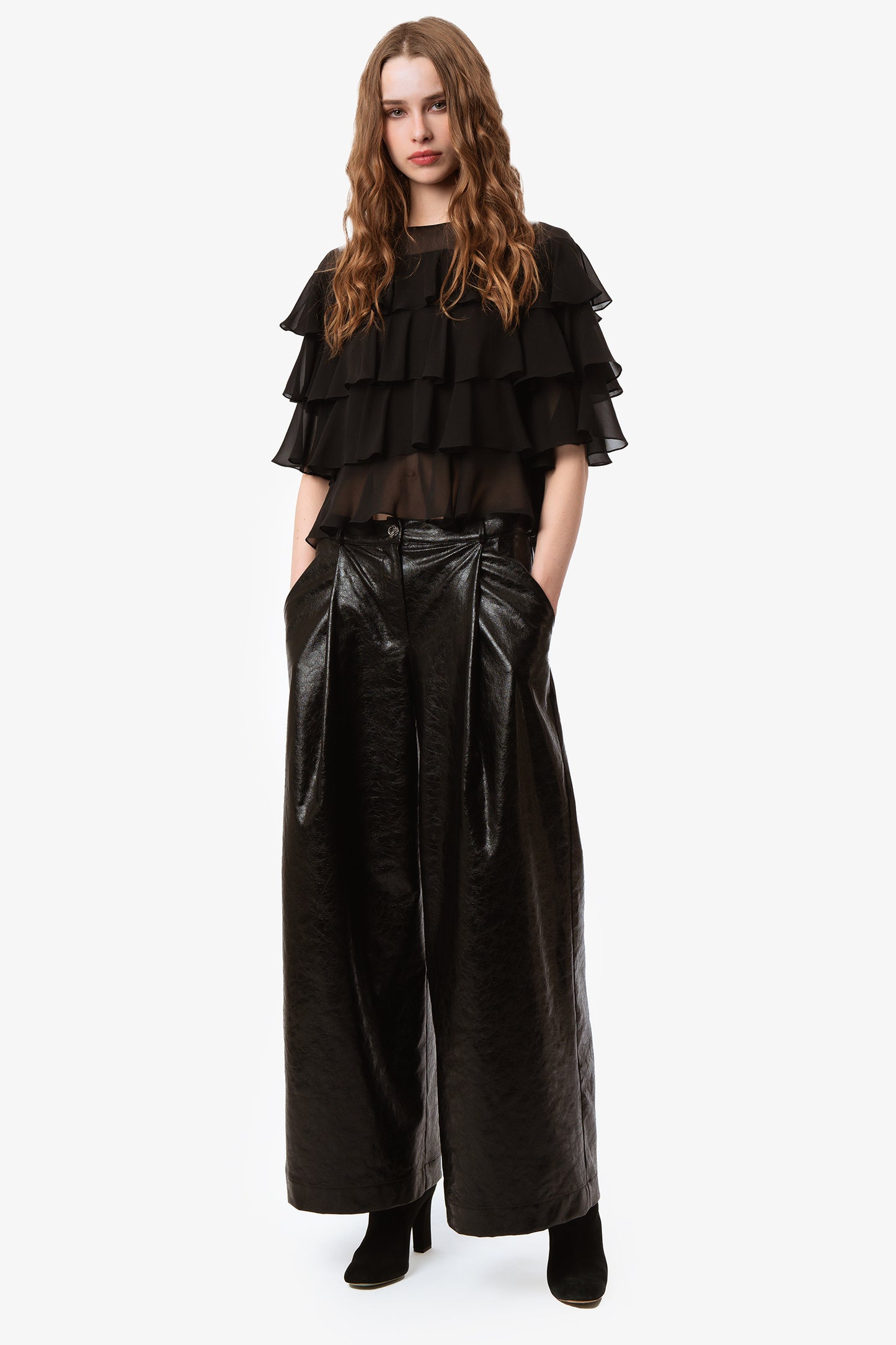 MARISTELLA - Blusa in chiffon di seta Operà