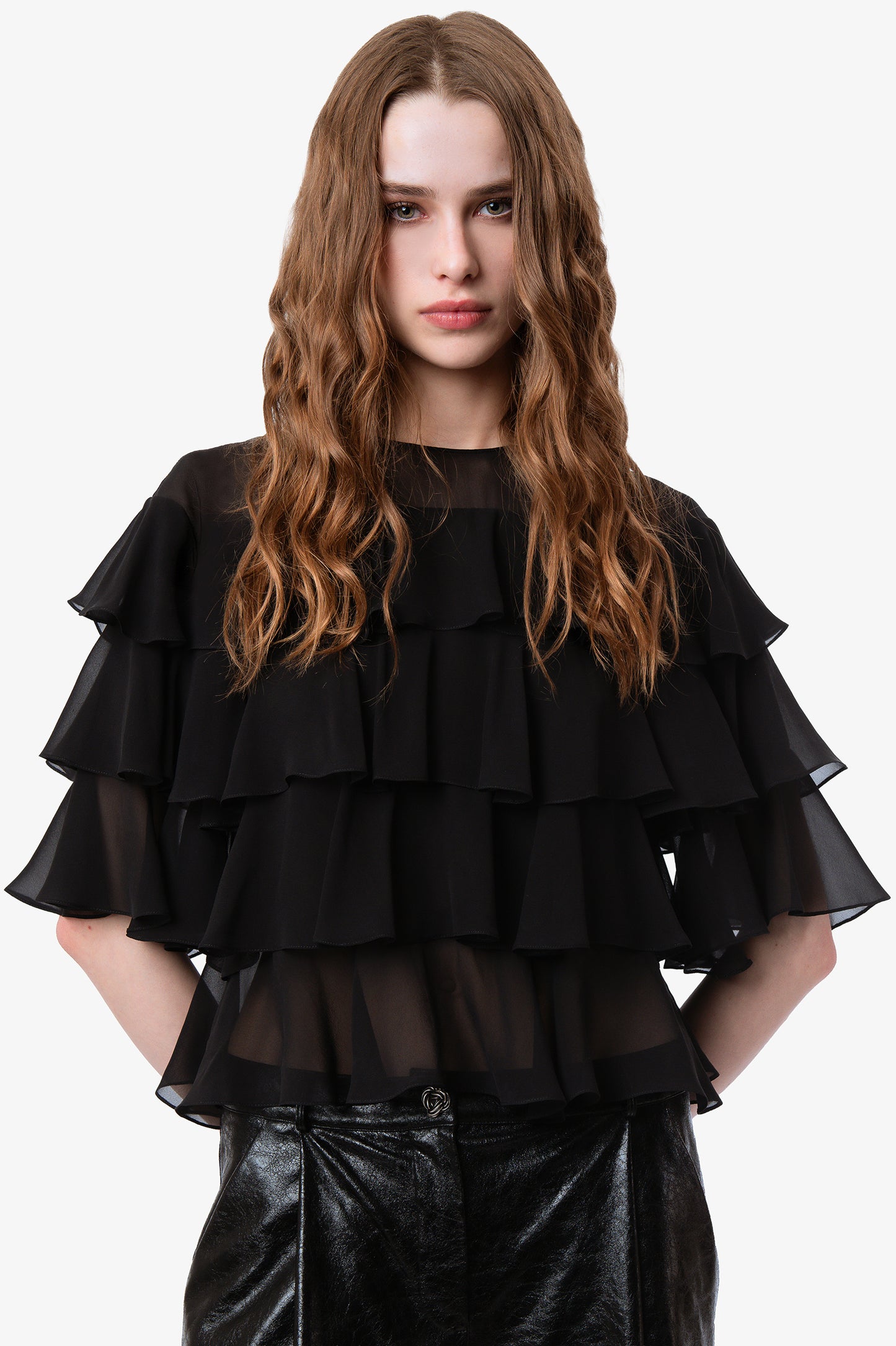 MARISTELLA - Blusa in chiffon di seta Operà
