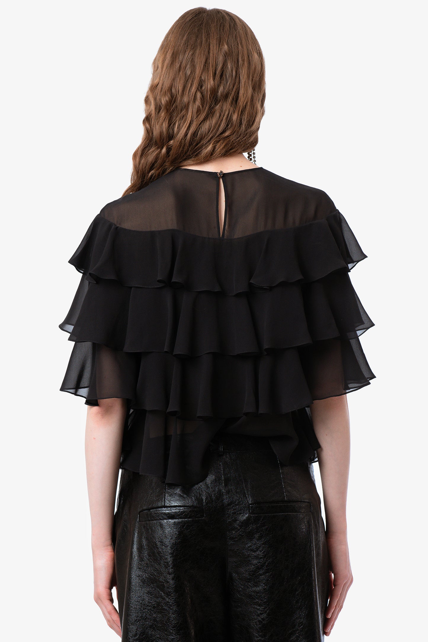 MARISTELLA - Blusa in chiffon di seta Operà