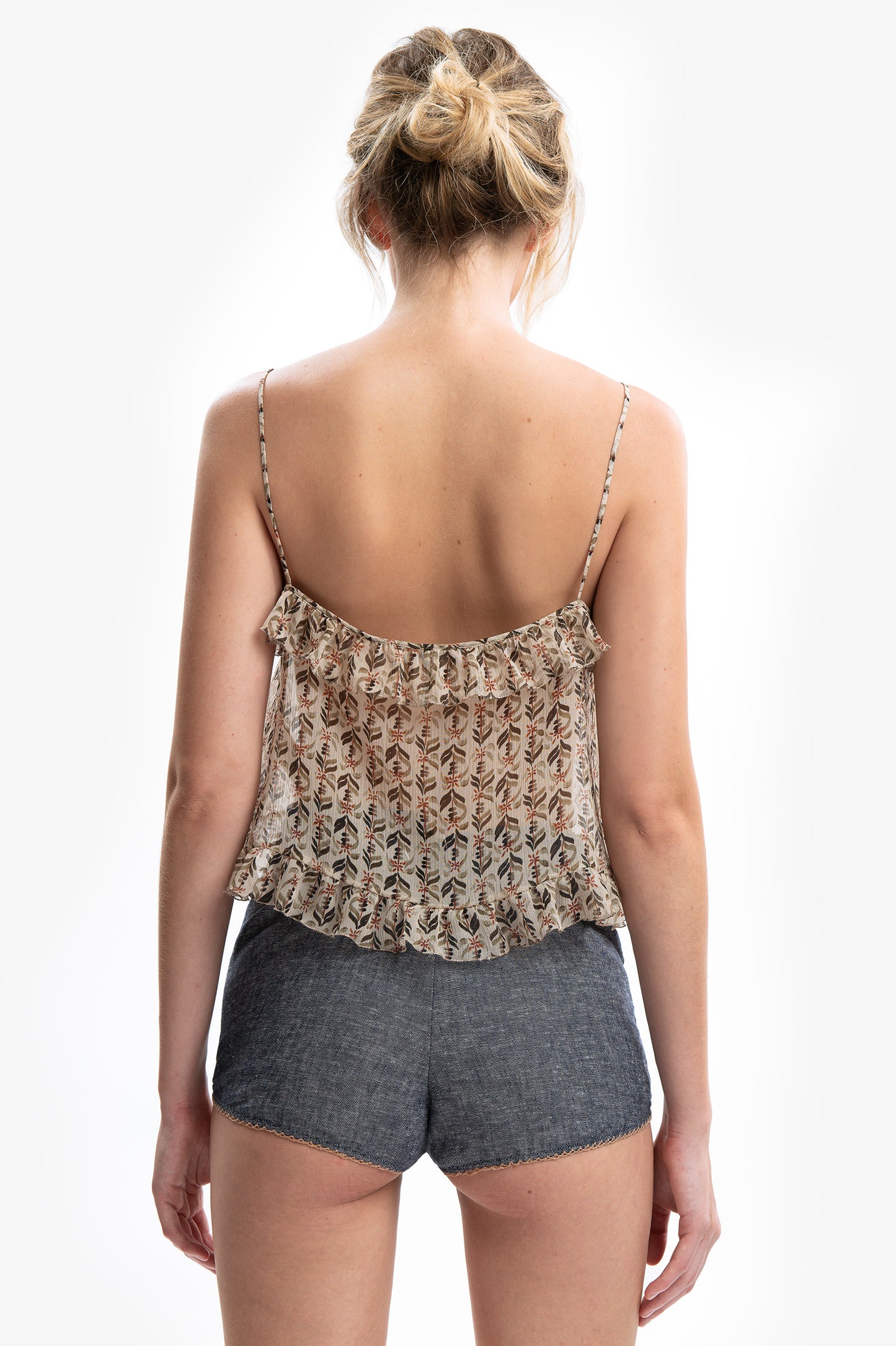 CATALINA - Culotte in lino effetto denim Azul