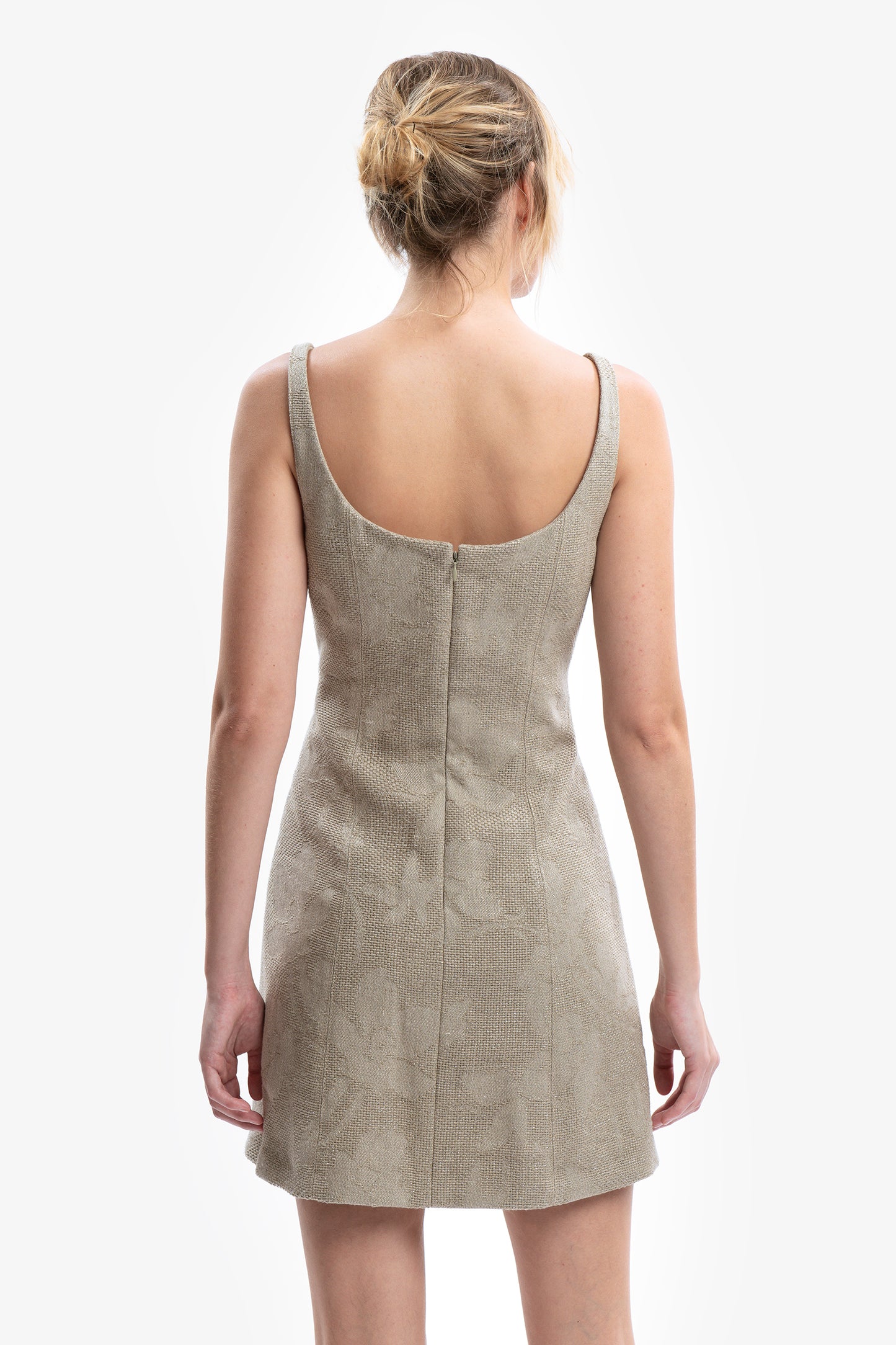 BRUNILDE - Linen Mini Dress Safari
