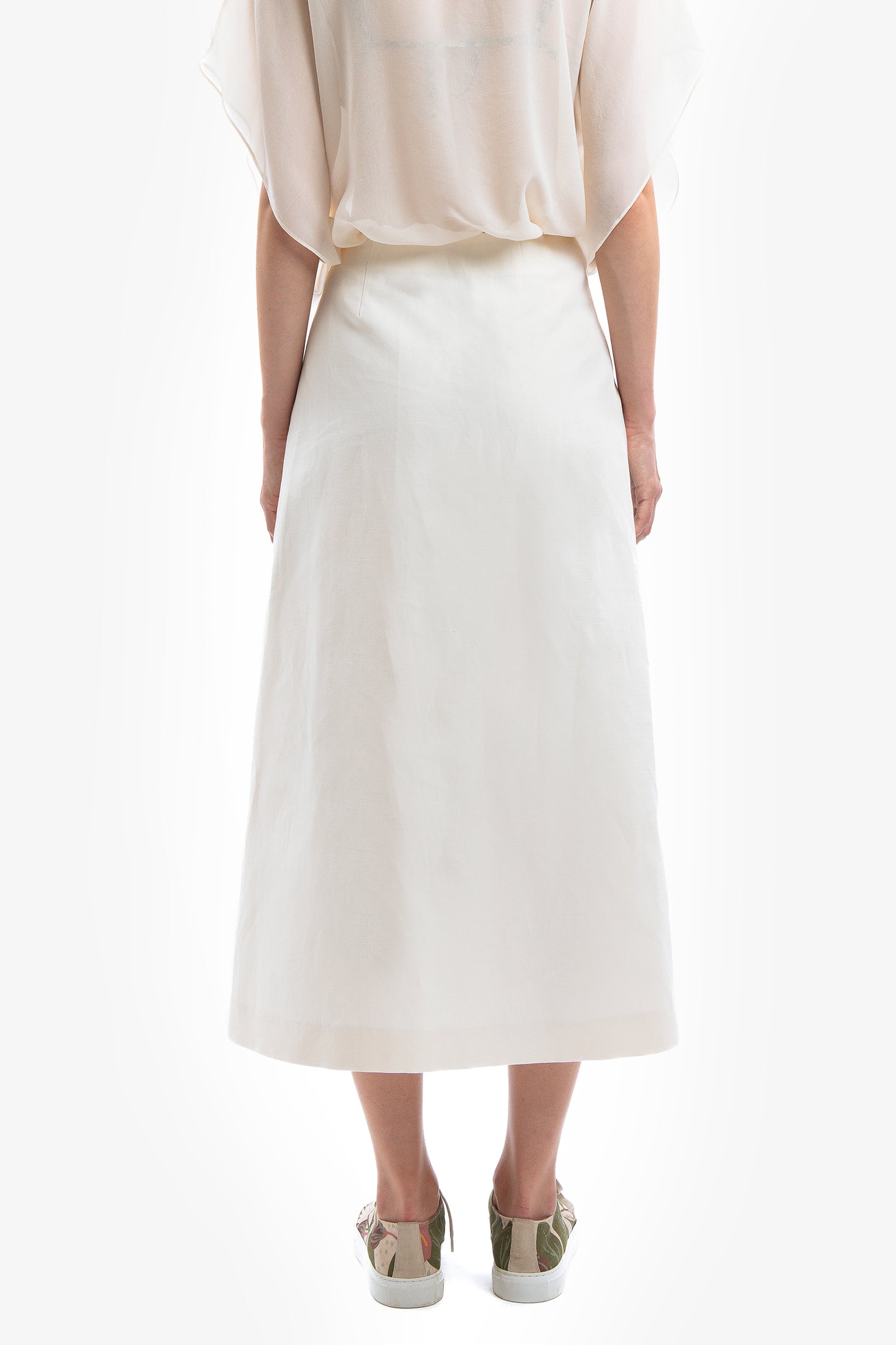 FRIDA - Cotton linen skirt Blanca