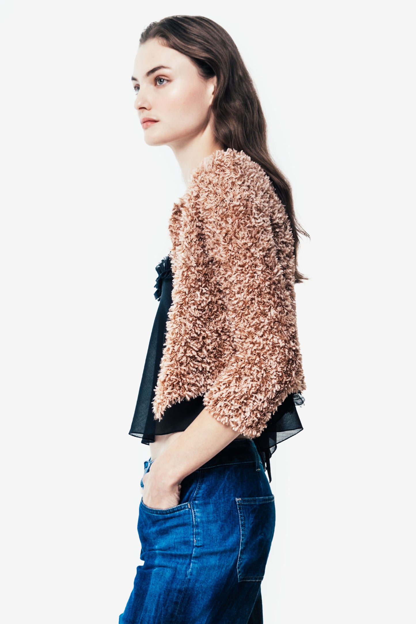 DILETTA - Cardigan crop in maglia