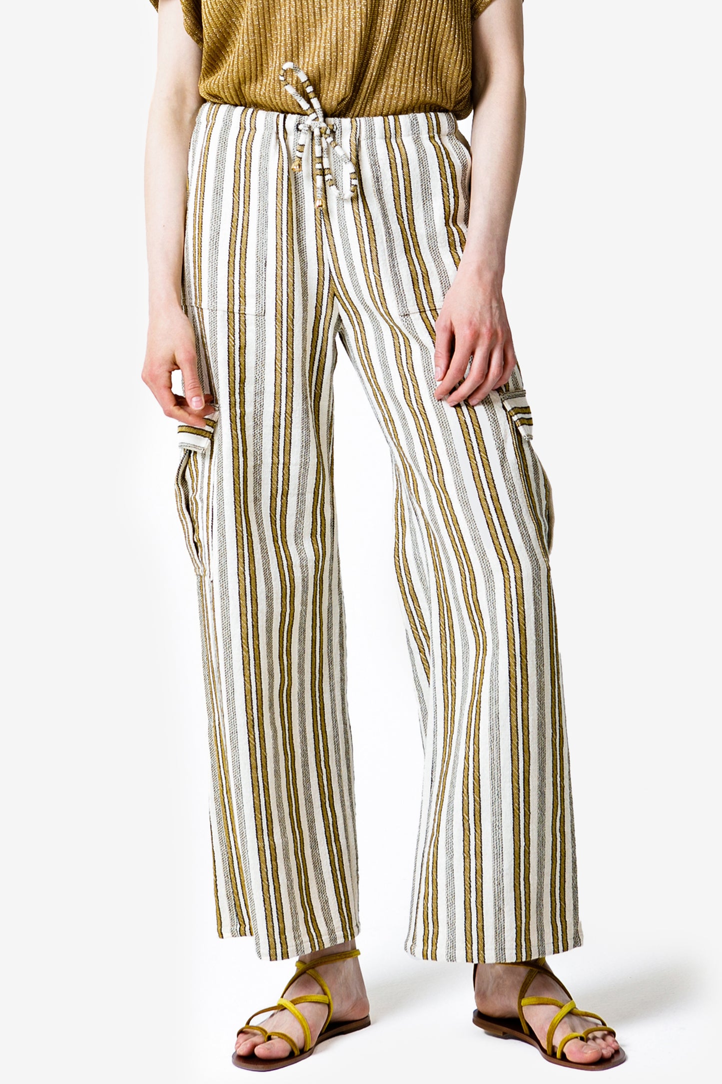GIULIA - Pantalone cargo a righe