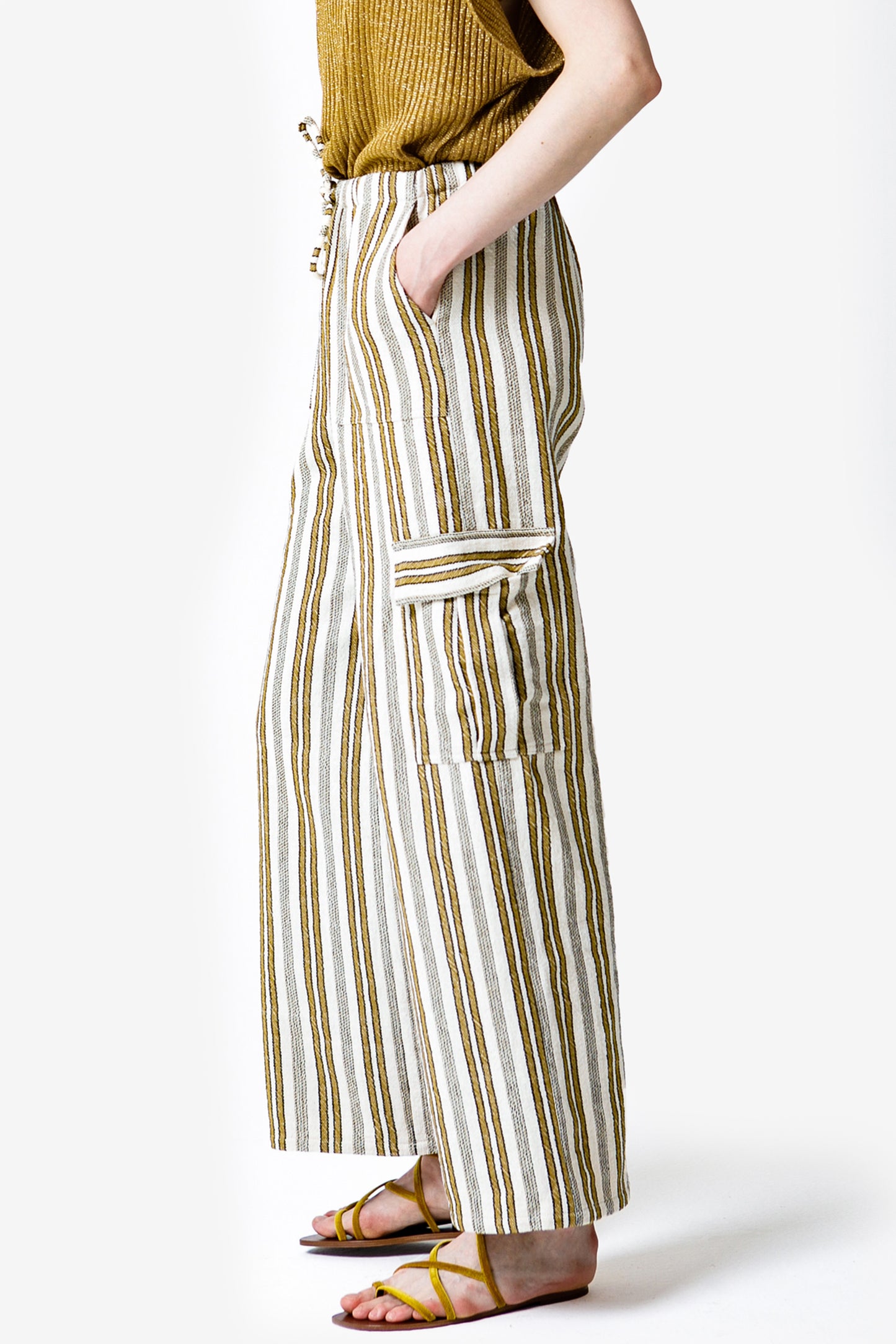 GIULIA - Pantalone cargo a righe