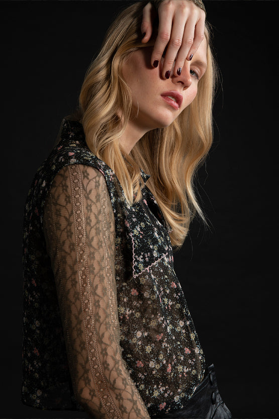 VITTORIA - Camicia gilet in seta